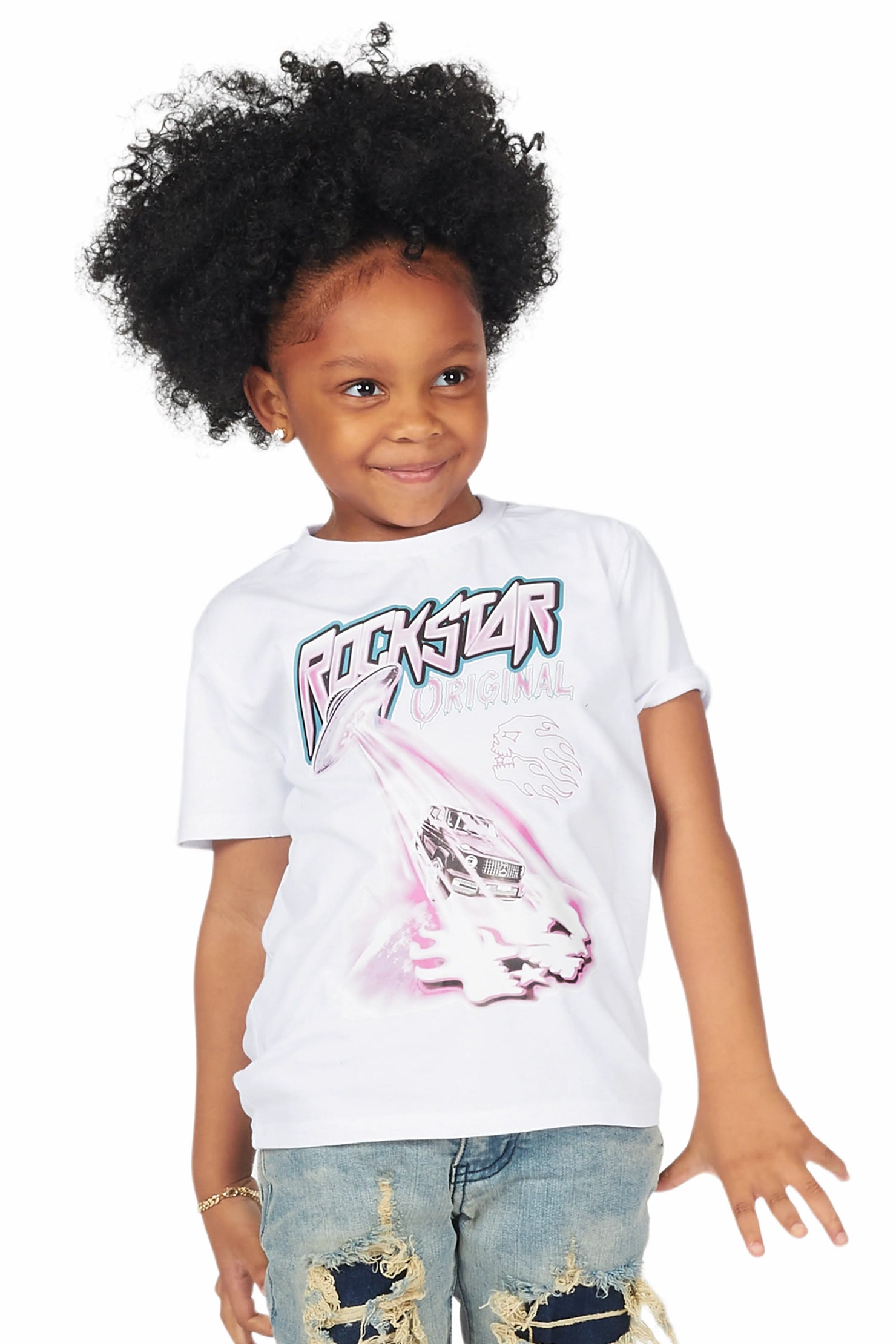 Girls Manaia White Graphic T-Shirt