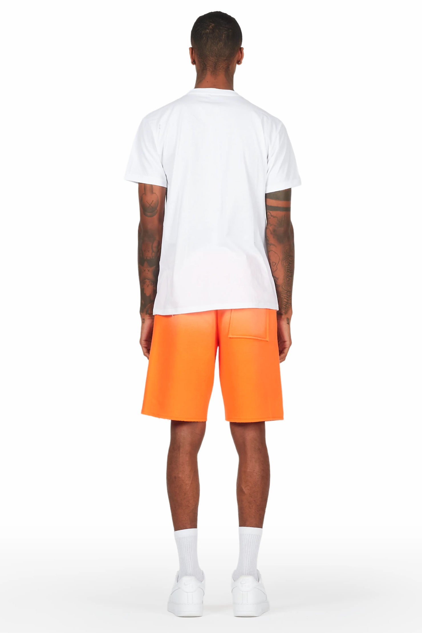 Rockstar Art Dist. White/Orange T-Shirt Short Set
