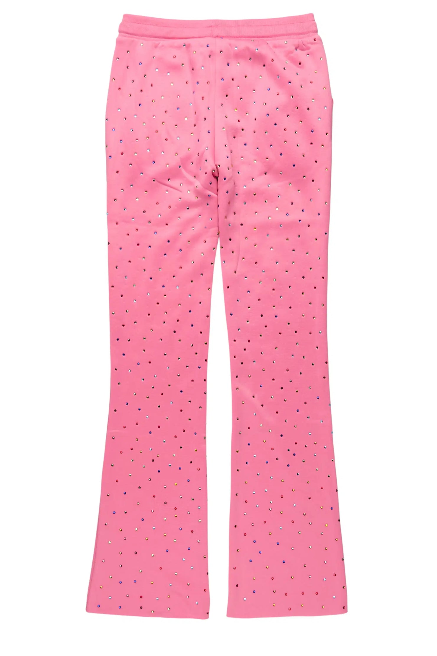 Girls Franchesca Pink Rhinestone Stacked Track Pant