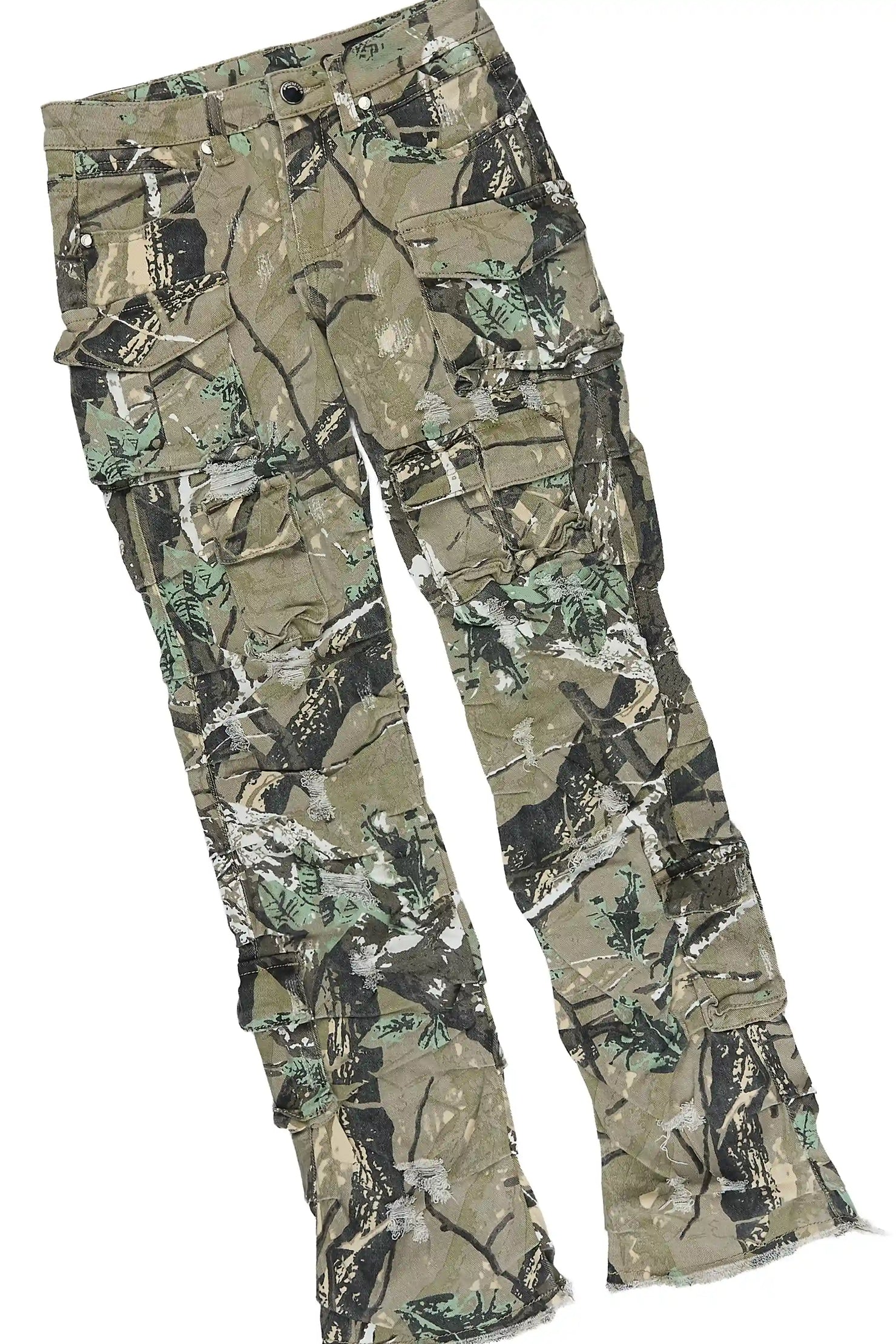 Boys Pluto Sand/Tree Camo Long Sleeve T-Shirt Stacked Jean Set
