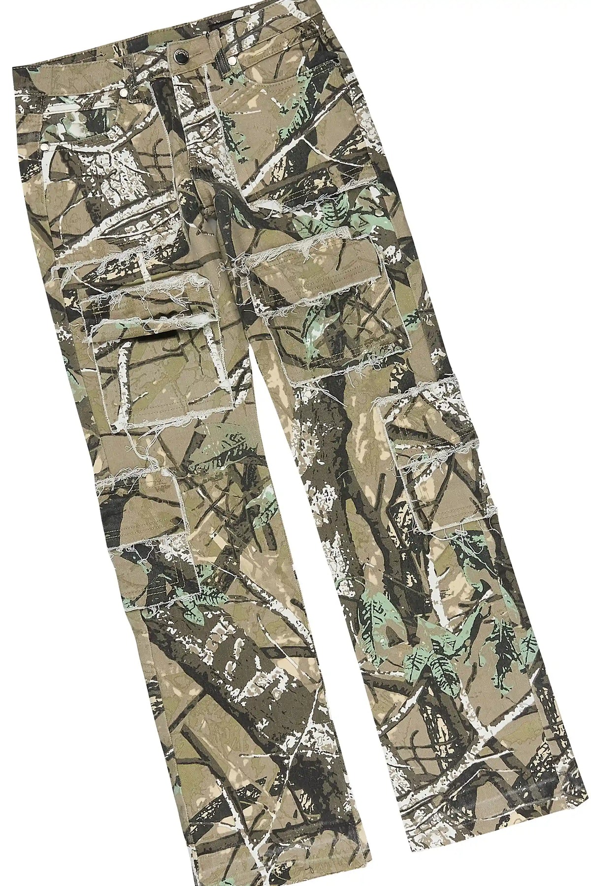 Boys Turzi White/Camo Long Sleeve T-Shirt Stacked Jean Set