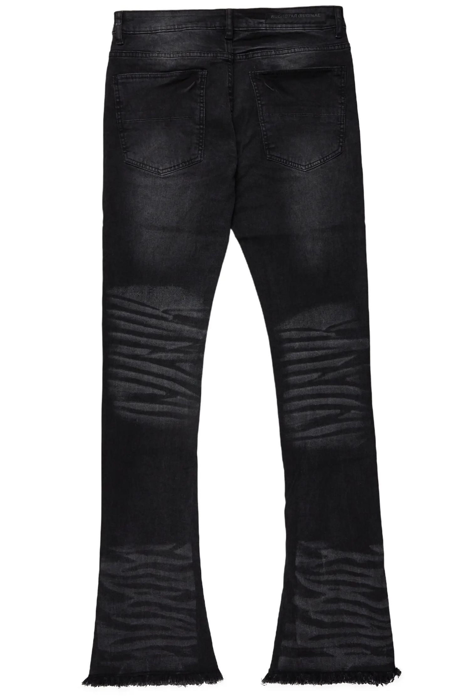 Florence Black Stacked Flare Jean