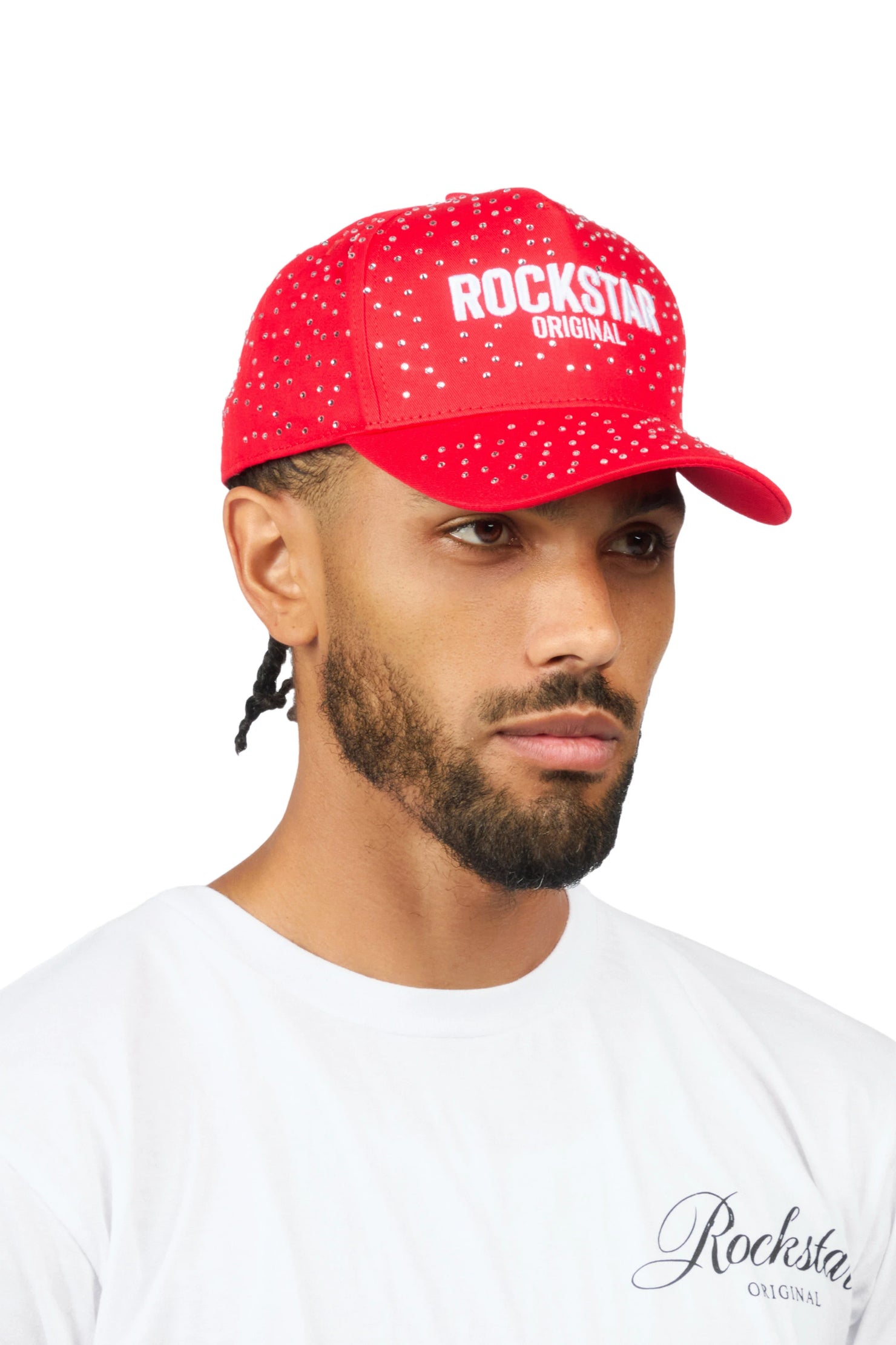 Jonathan Red Rhinestone Trucker Hat