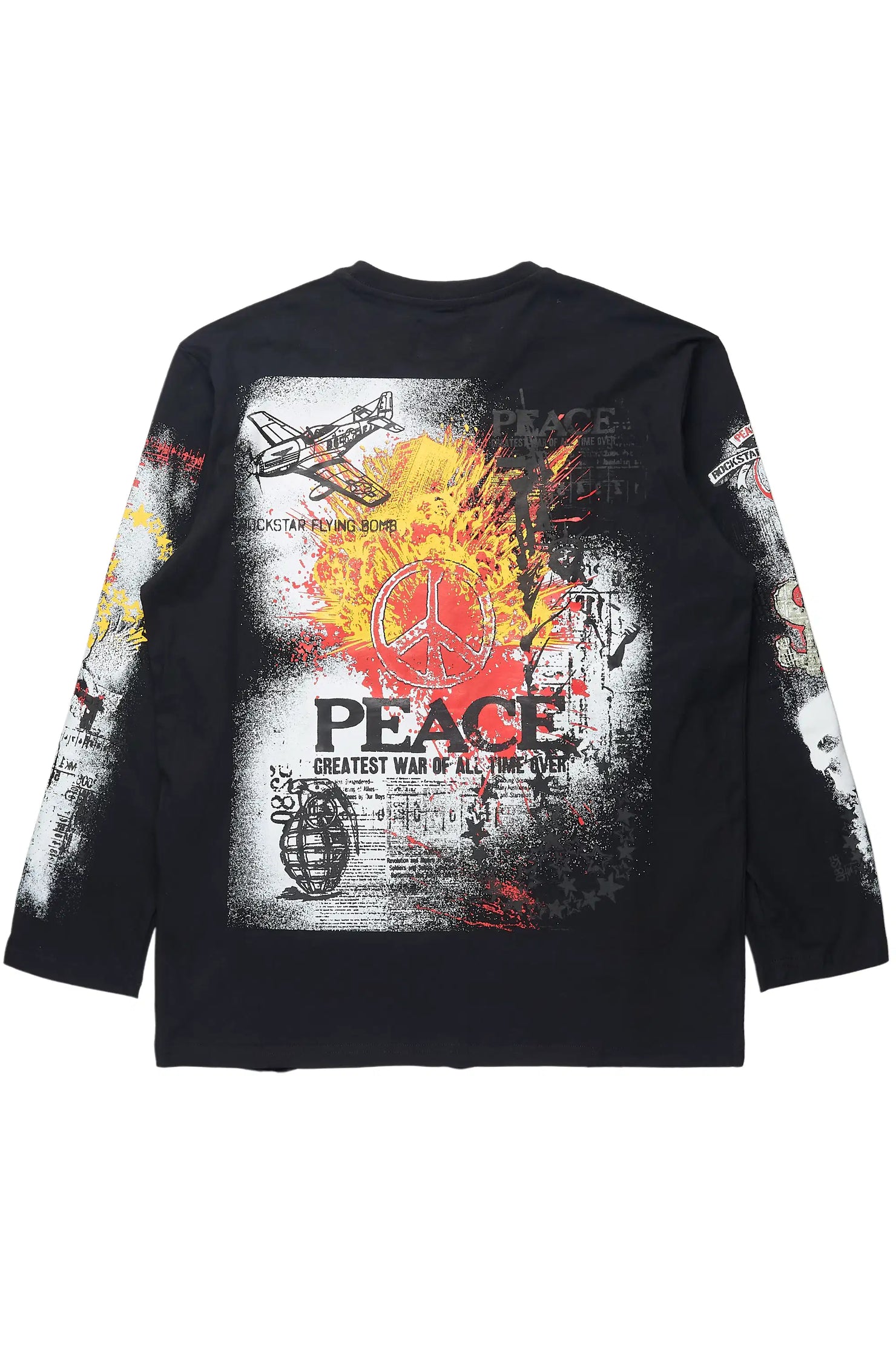 Saeko Black Long Sleeve Graphic T-Shirt