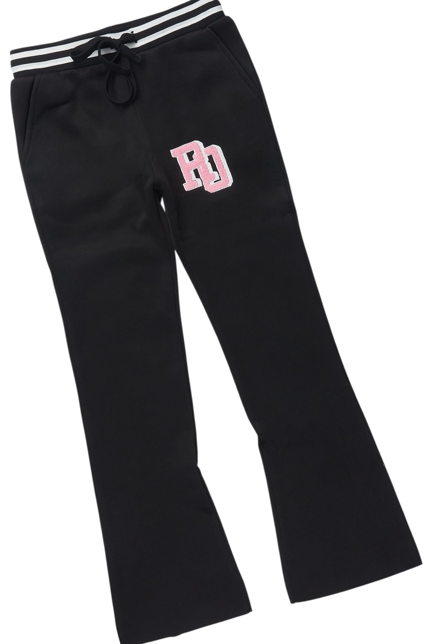 Girls Esmeralda Black Fleece Super Stacked Flare Track Set