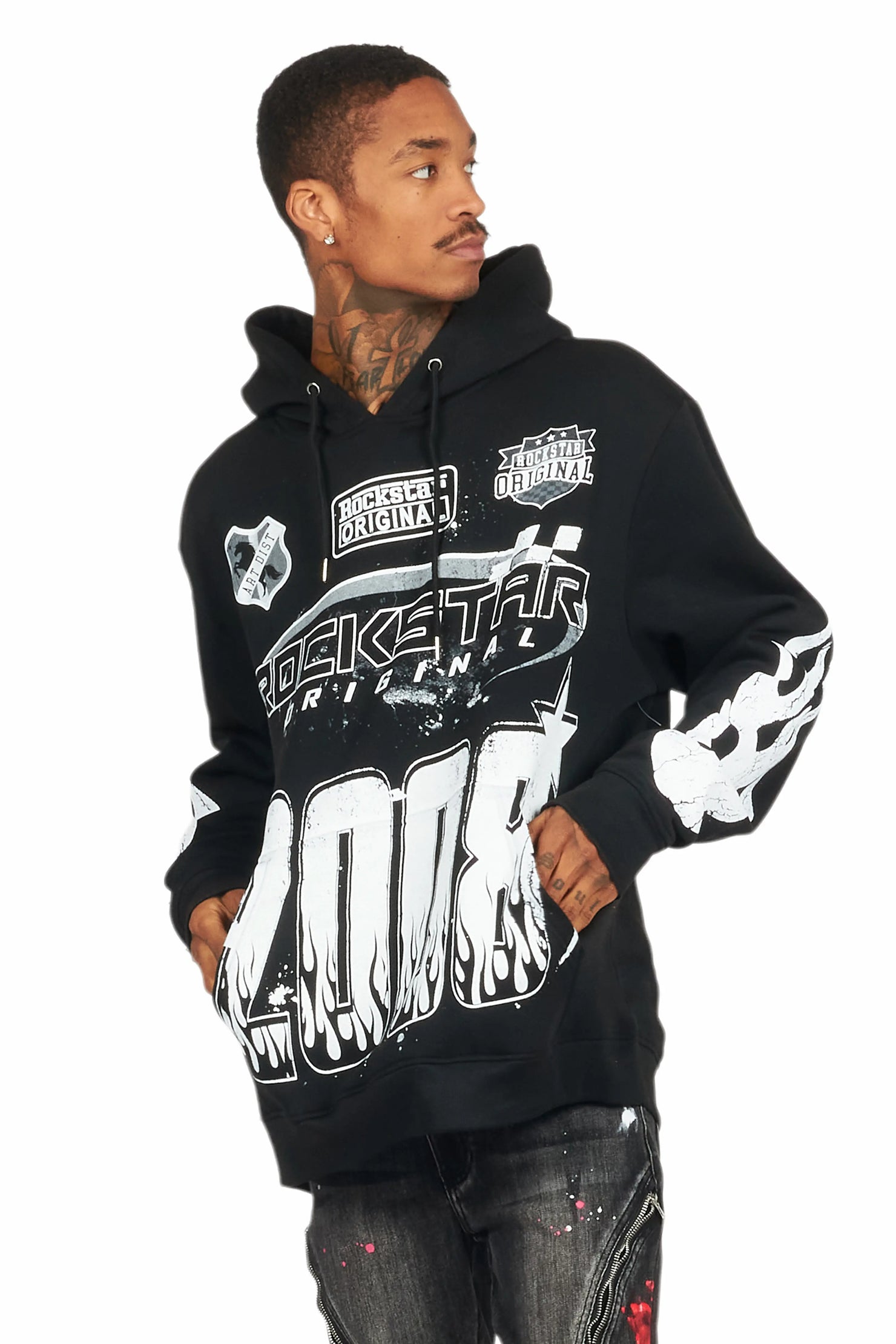 Amos Black Graphic Hoodie