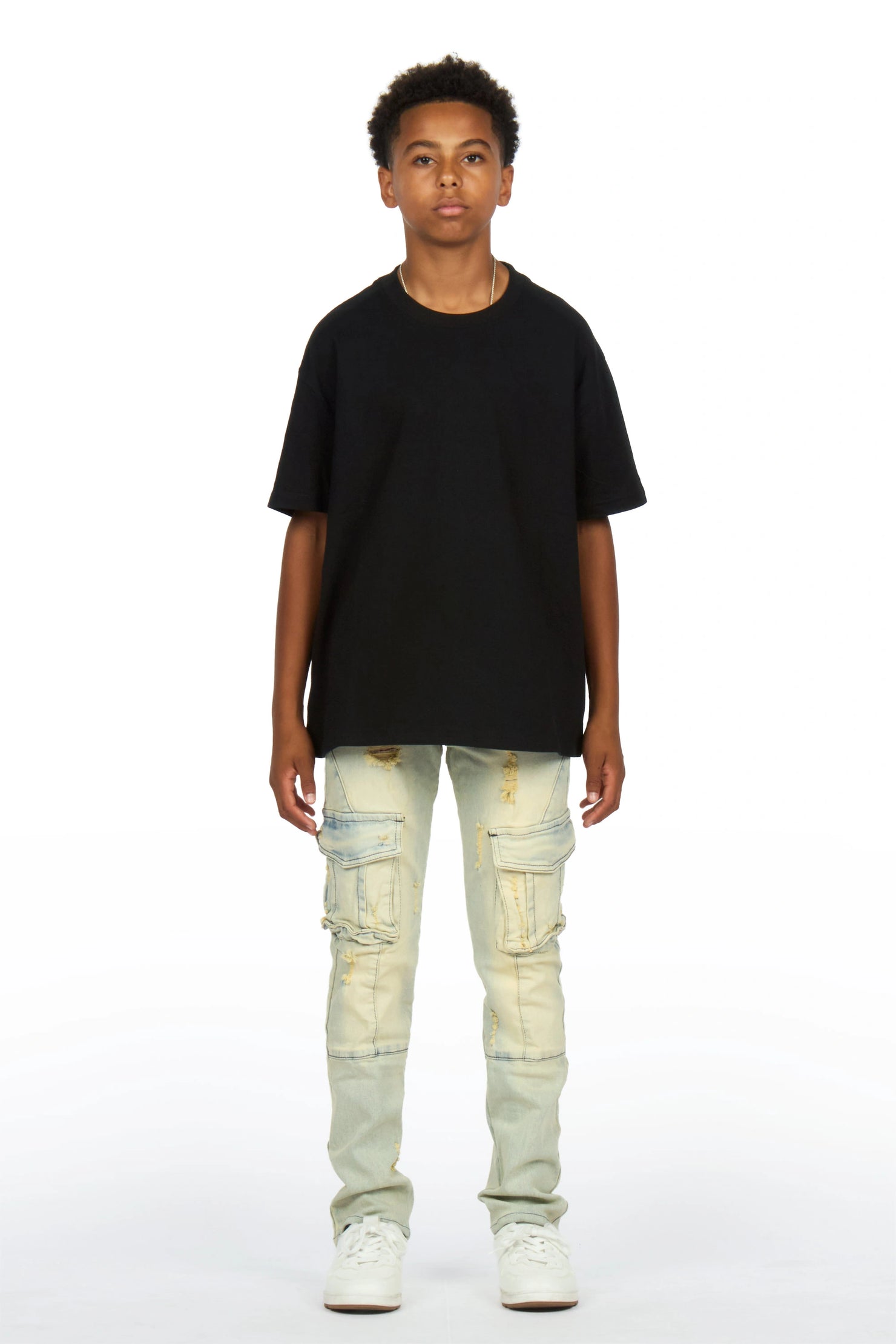 Boys Adalee Blue Slim Cargo Jean