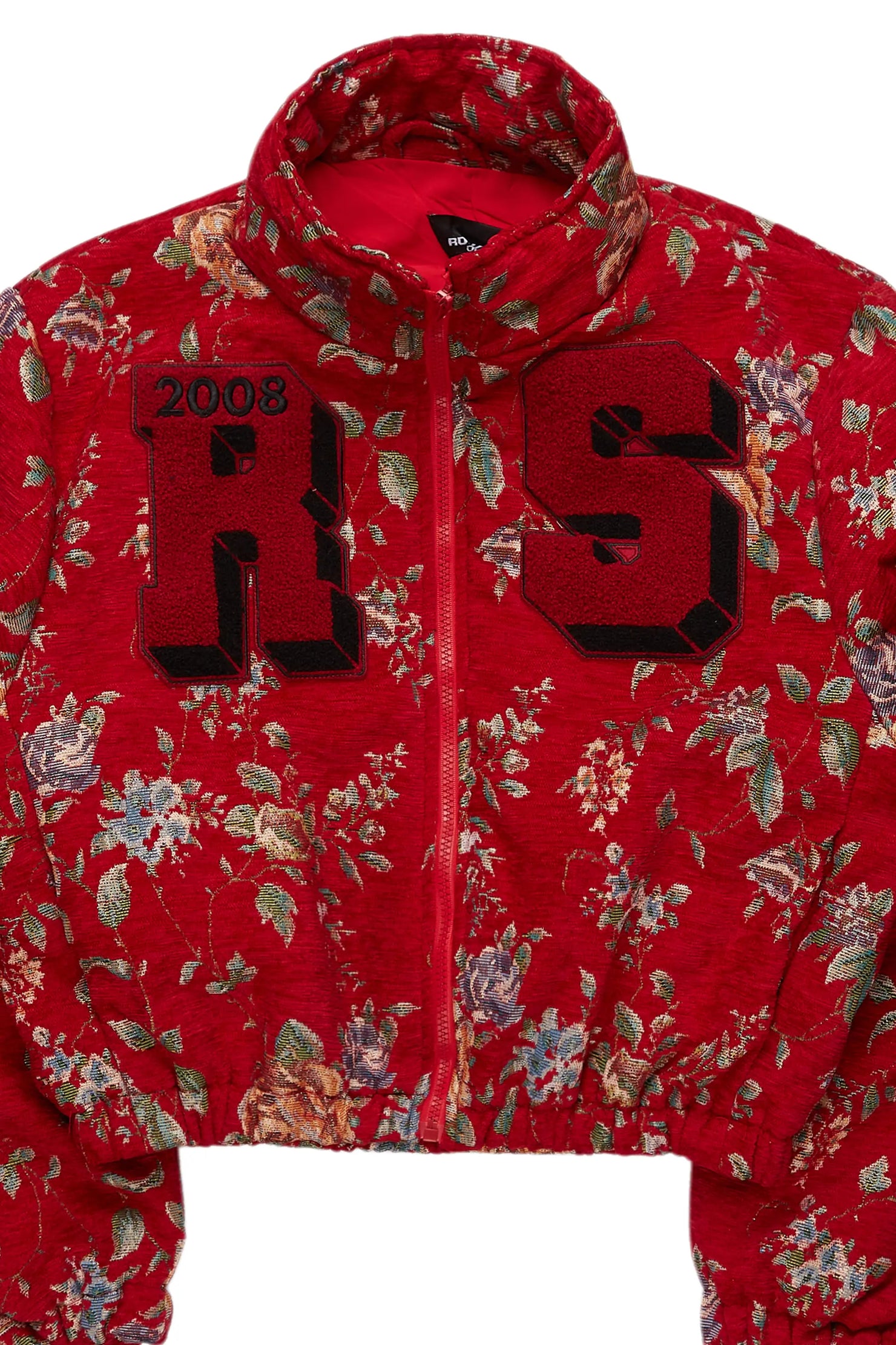 Marionna Red Tapestry Puffer Jacket