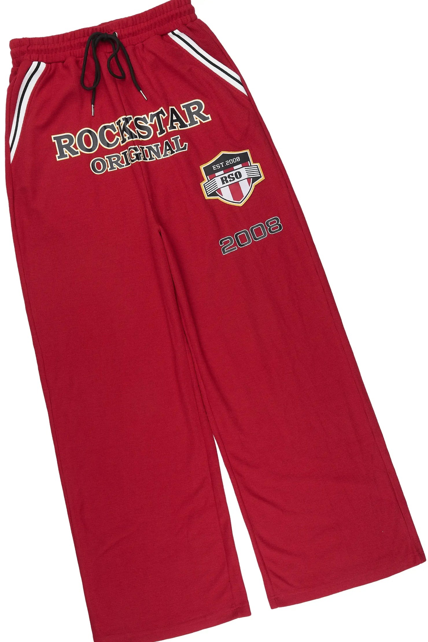 Ezel Red Crop Boxy Tee/Barrel Fit Track Set