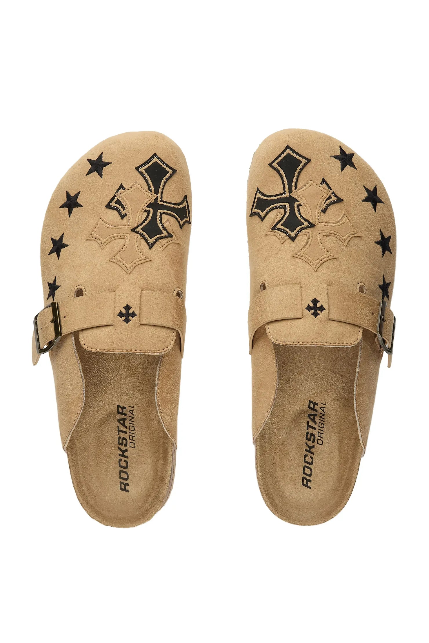 Womens Ryatta Beige Felt Patch Mule
