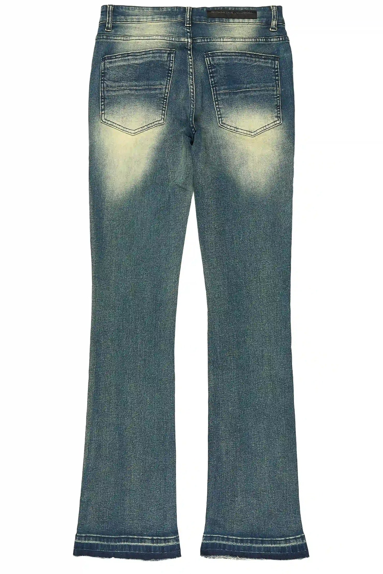 Lennux Dark Blue Pearl Stacked Fit Jean