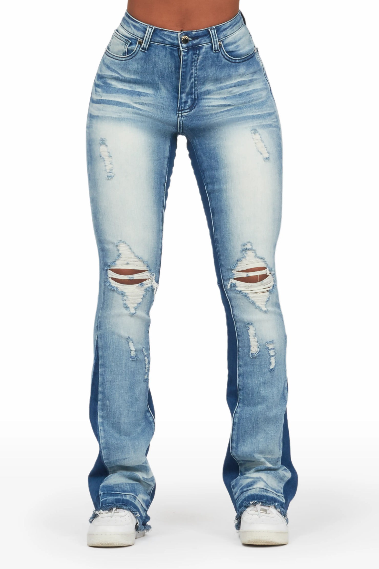 Jazminn Light Wash Stacked Flare Jean