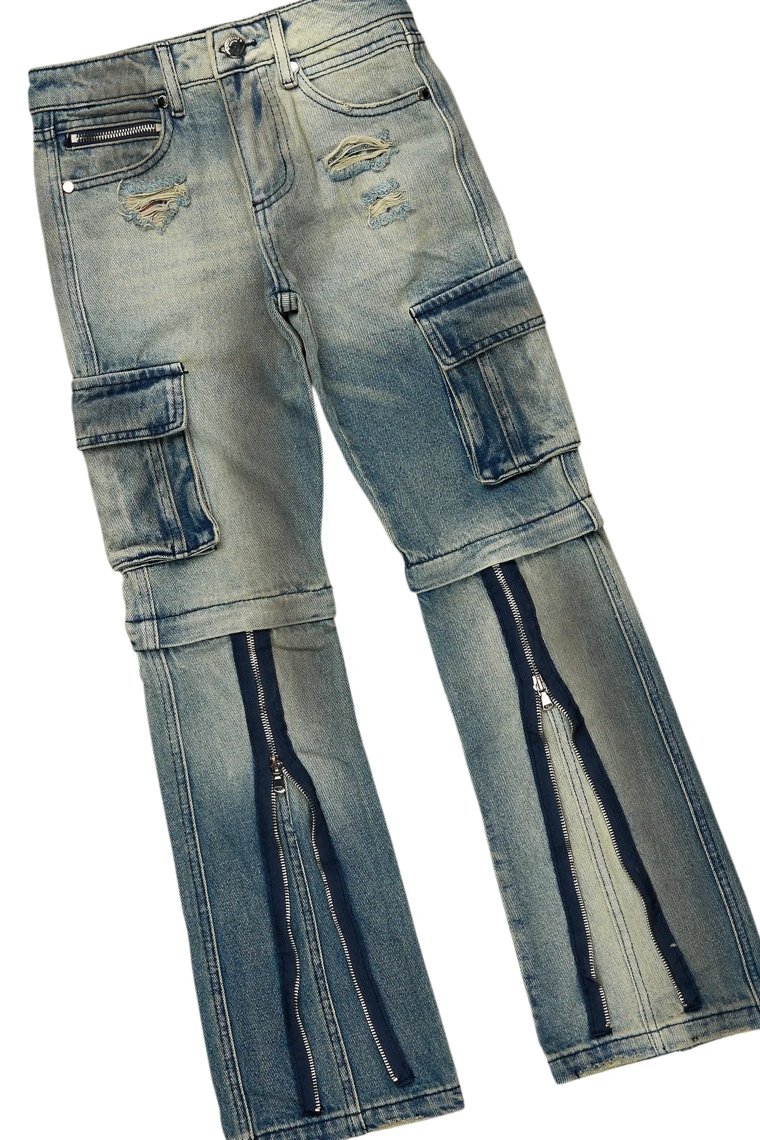 Boys Ponce White T-Shirt/Baggy Fit Jean Set