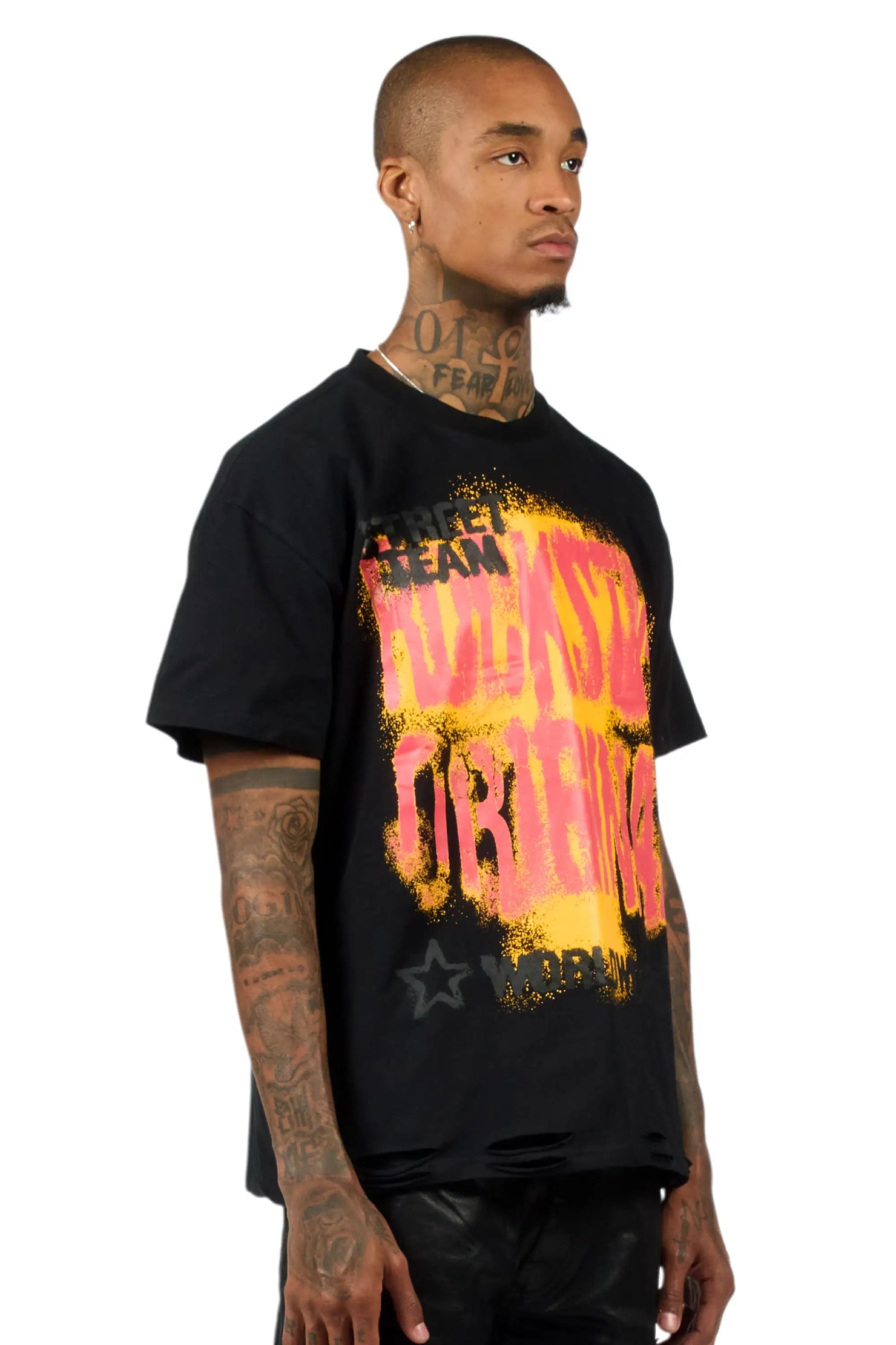 Crest Black Oversized Graphic T-Shirt