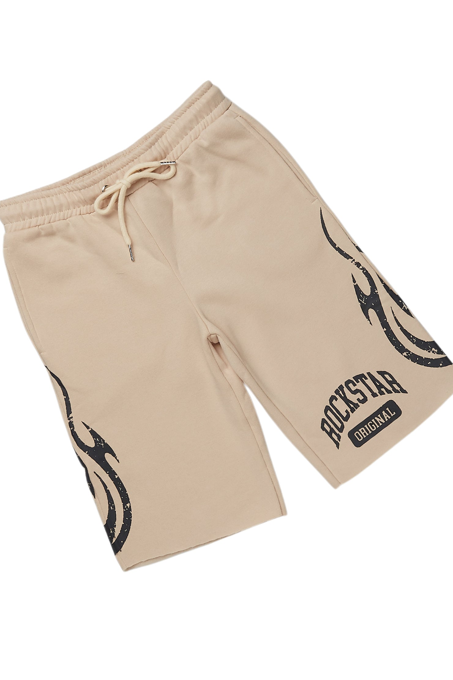 Boys Members Beige T-Shirt/Short Set