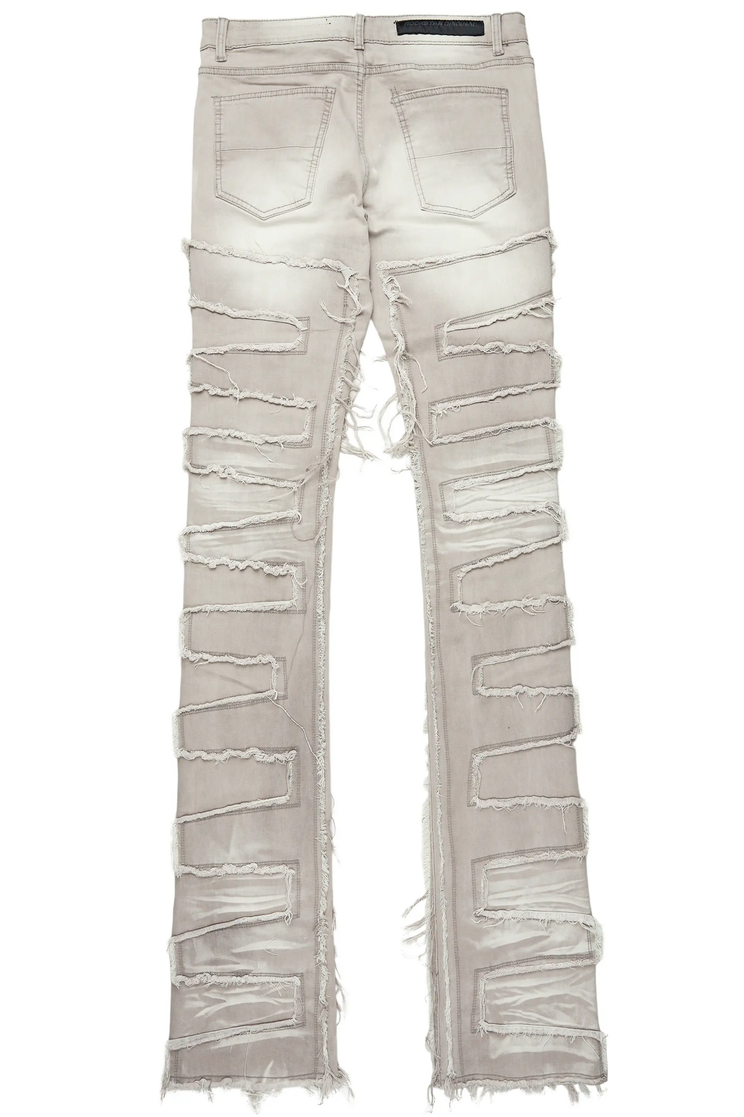 Macon Grey/Orange Painter Super Stacked Flare Jean