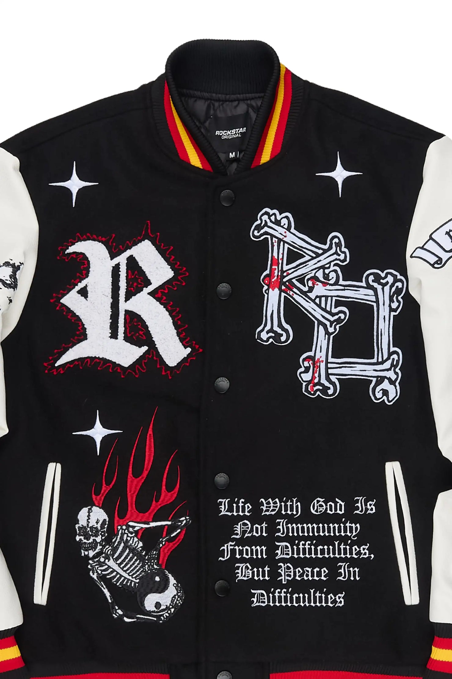Naizeah Black/Ivory Varsity Jacket