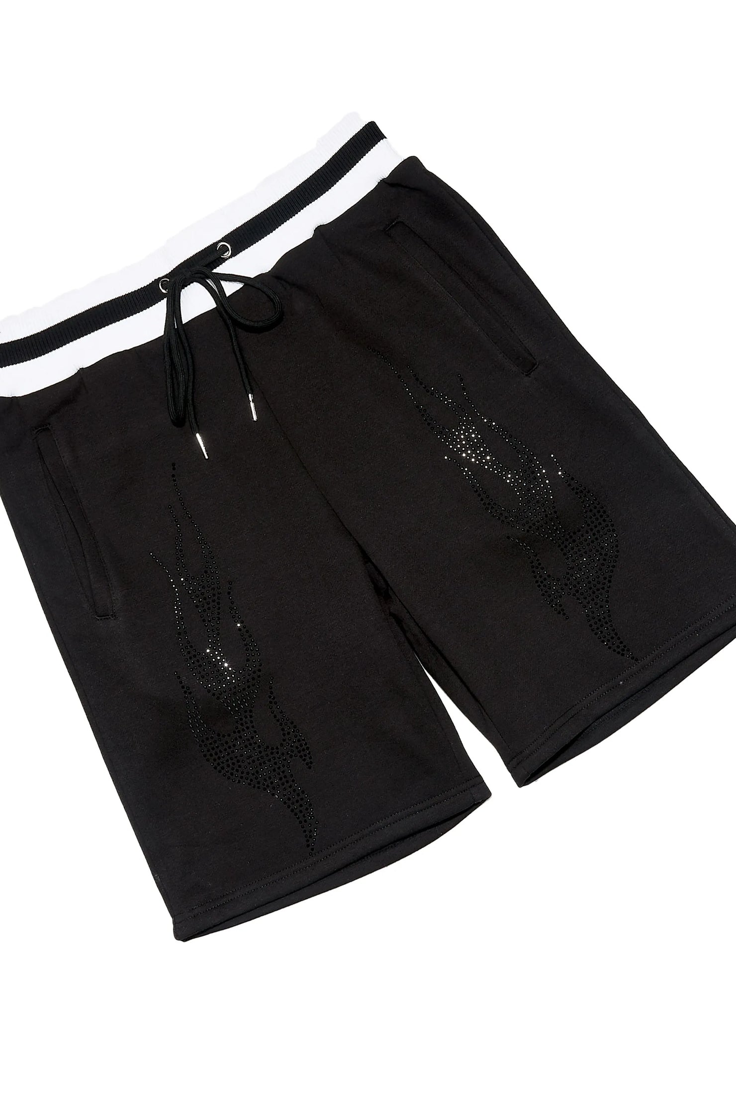 Ridley Black/Black Rhinestone T Shirt Short Set