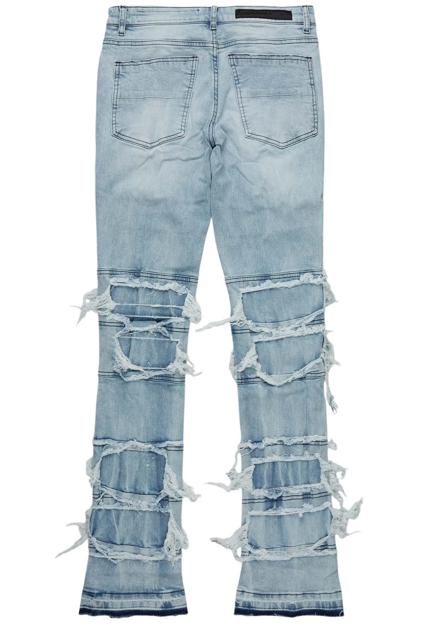 Vasco Light Blue Stacked Flare Jean