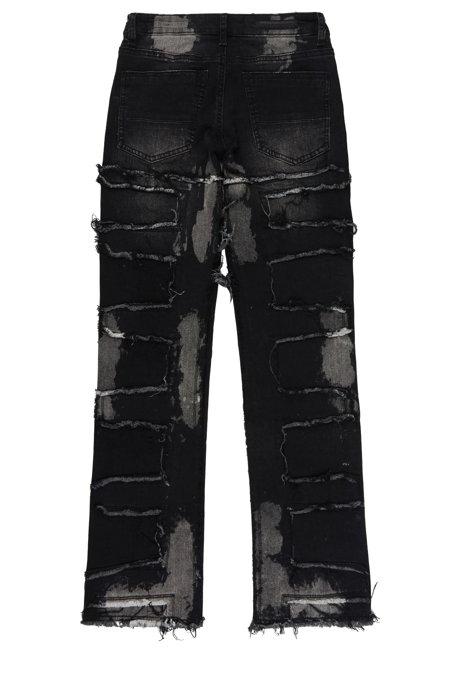 Boys Bann Black/Green Stacked Painter Flare Jean