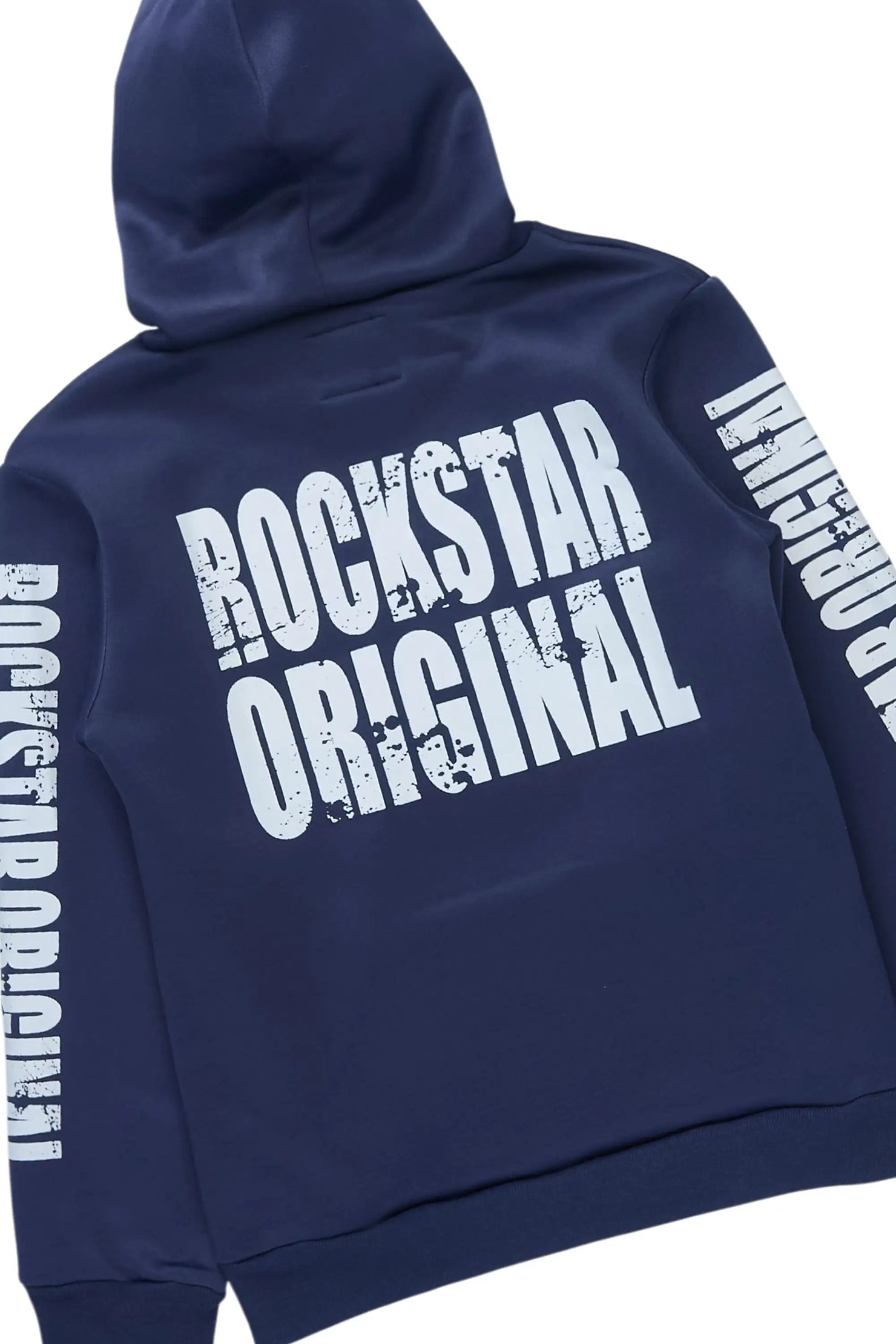 Boys Keve Navy Hoodie Stacked Track Pant Set