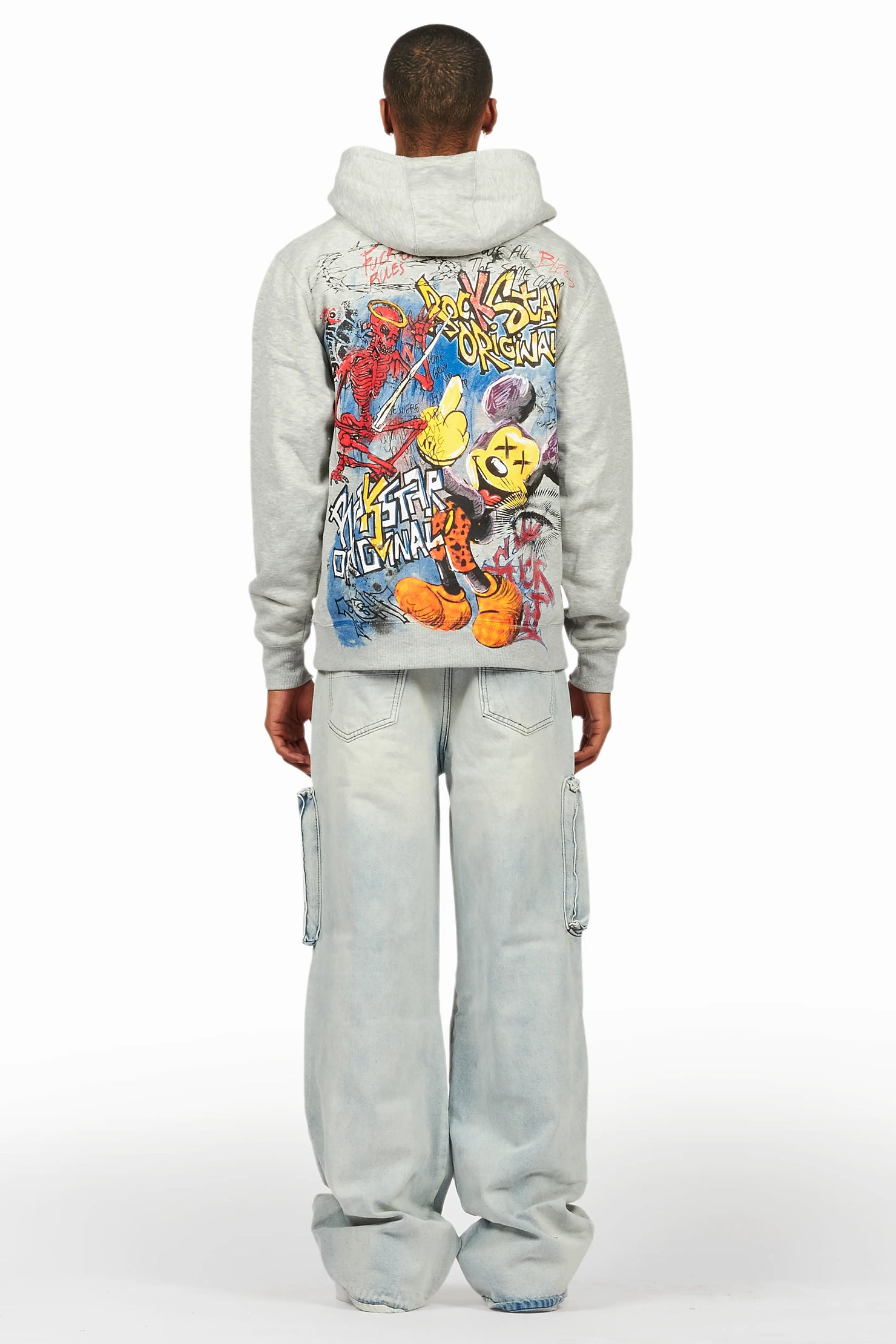 Yooz Grey/Blue Hoodie/Baggy Fit Jean Bundle