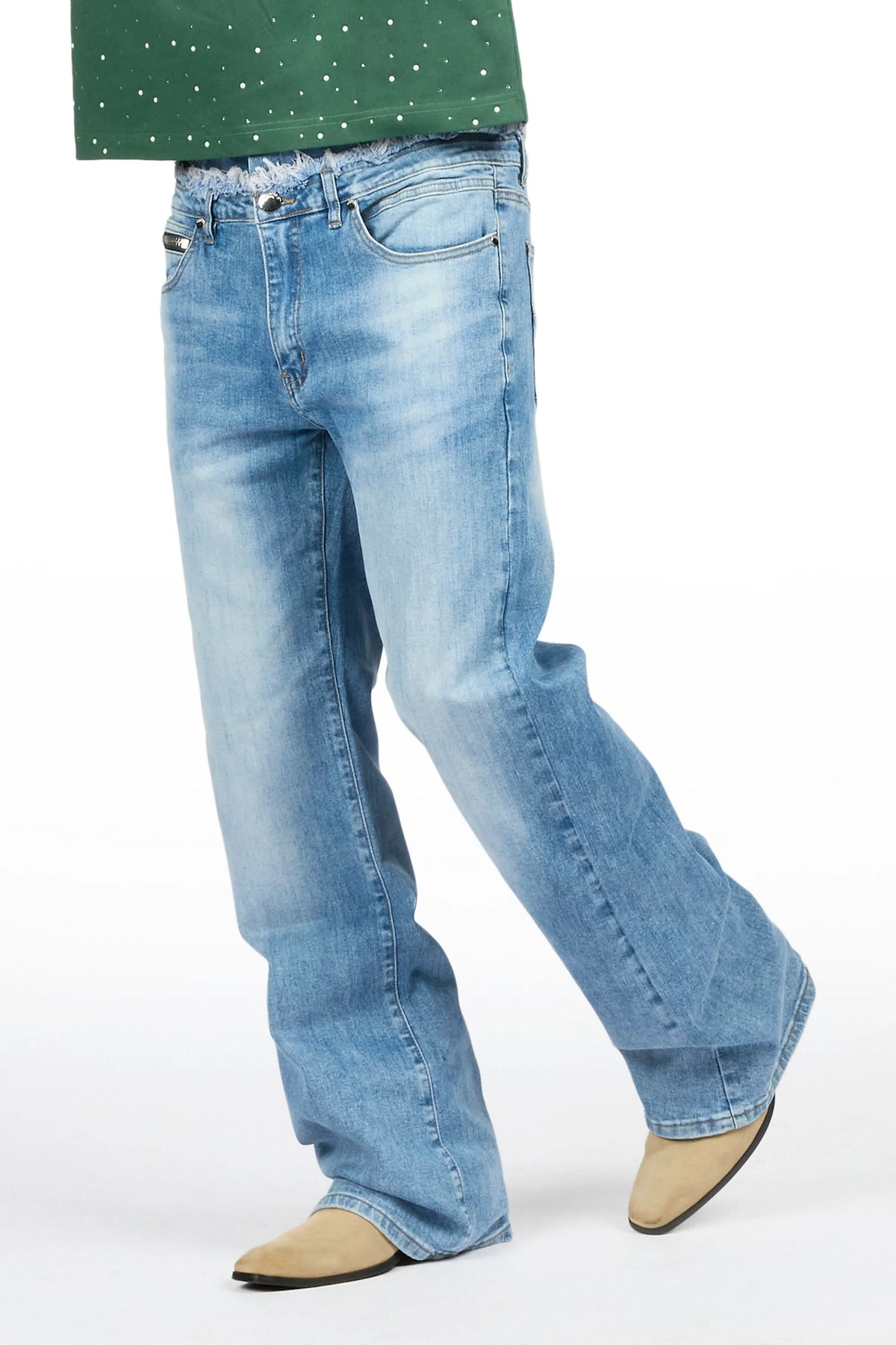 Silo Blue Double Waisted Baggy Fit Jean