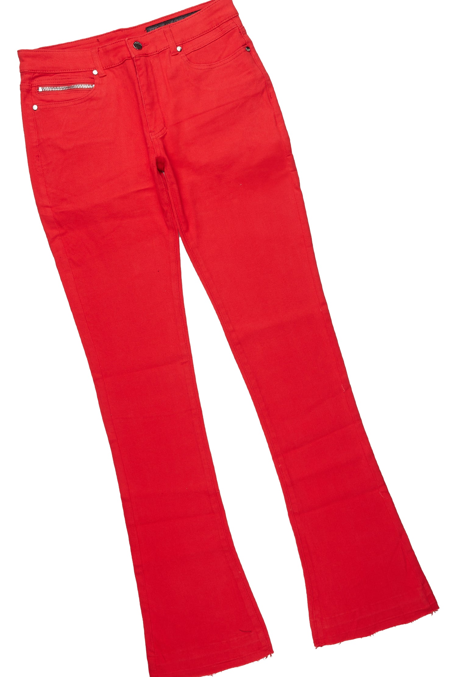 Sana Red T-Shirt/Dag Stacked Flare Jean Set