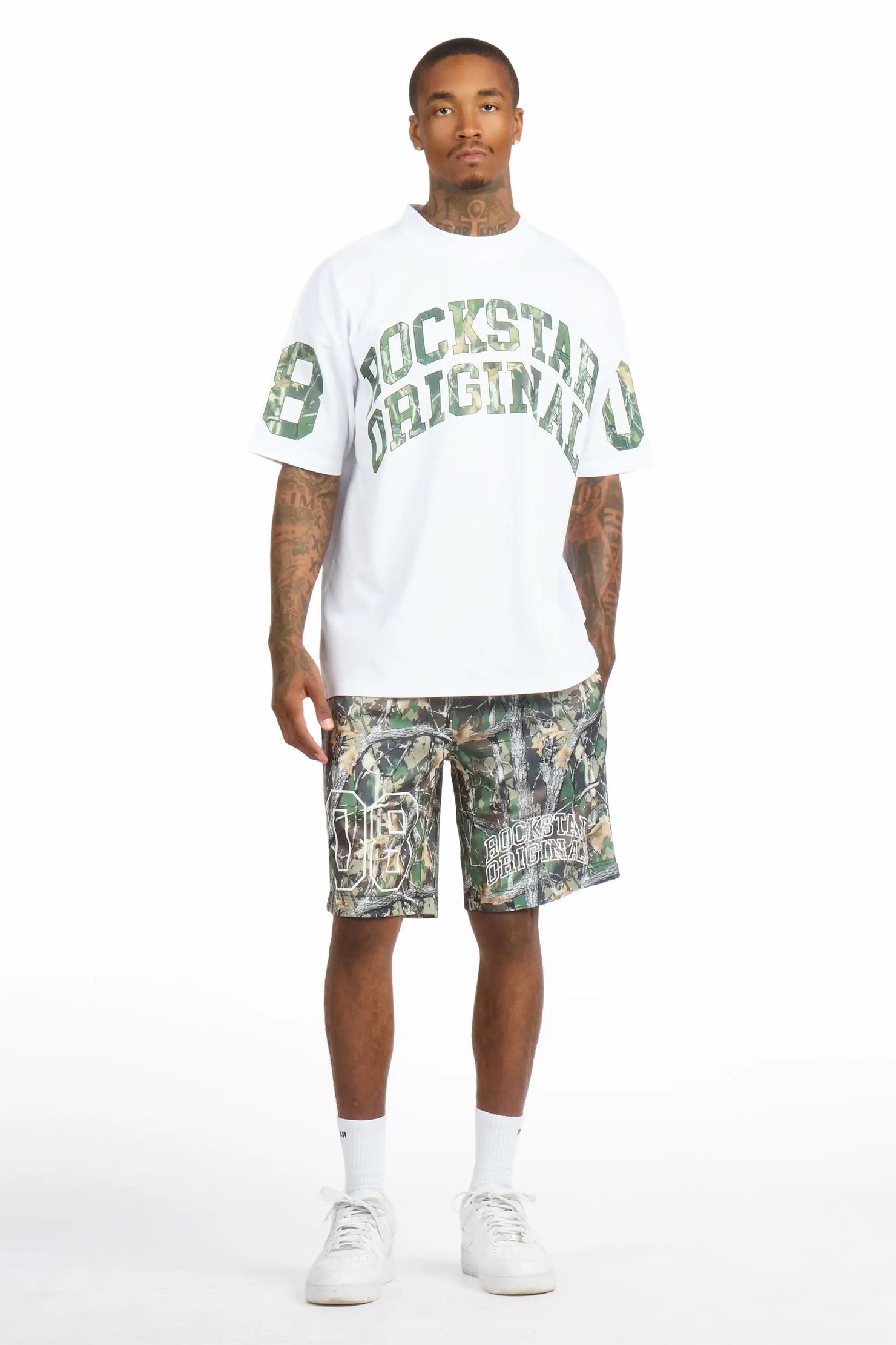 Desiero Green Camo T-Shirt Short Set
