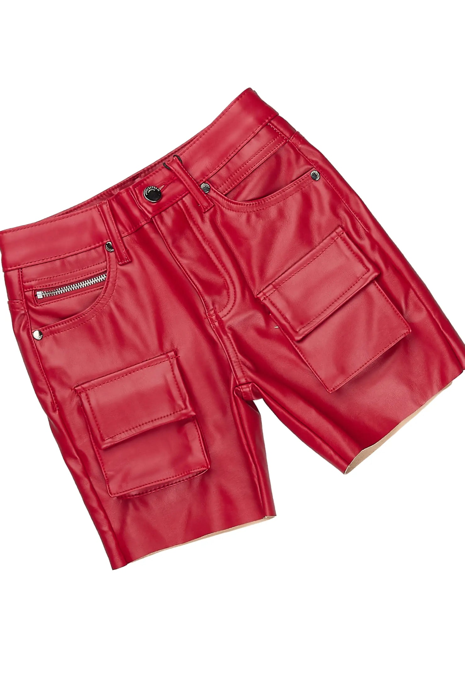 Girls Jakha Red T-Shirt Faux Leather Short Set