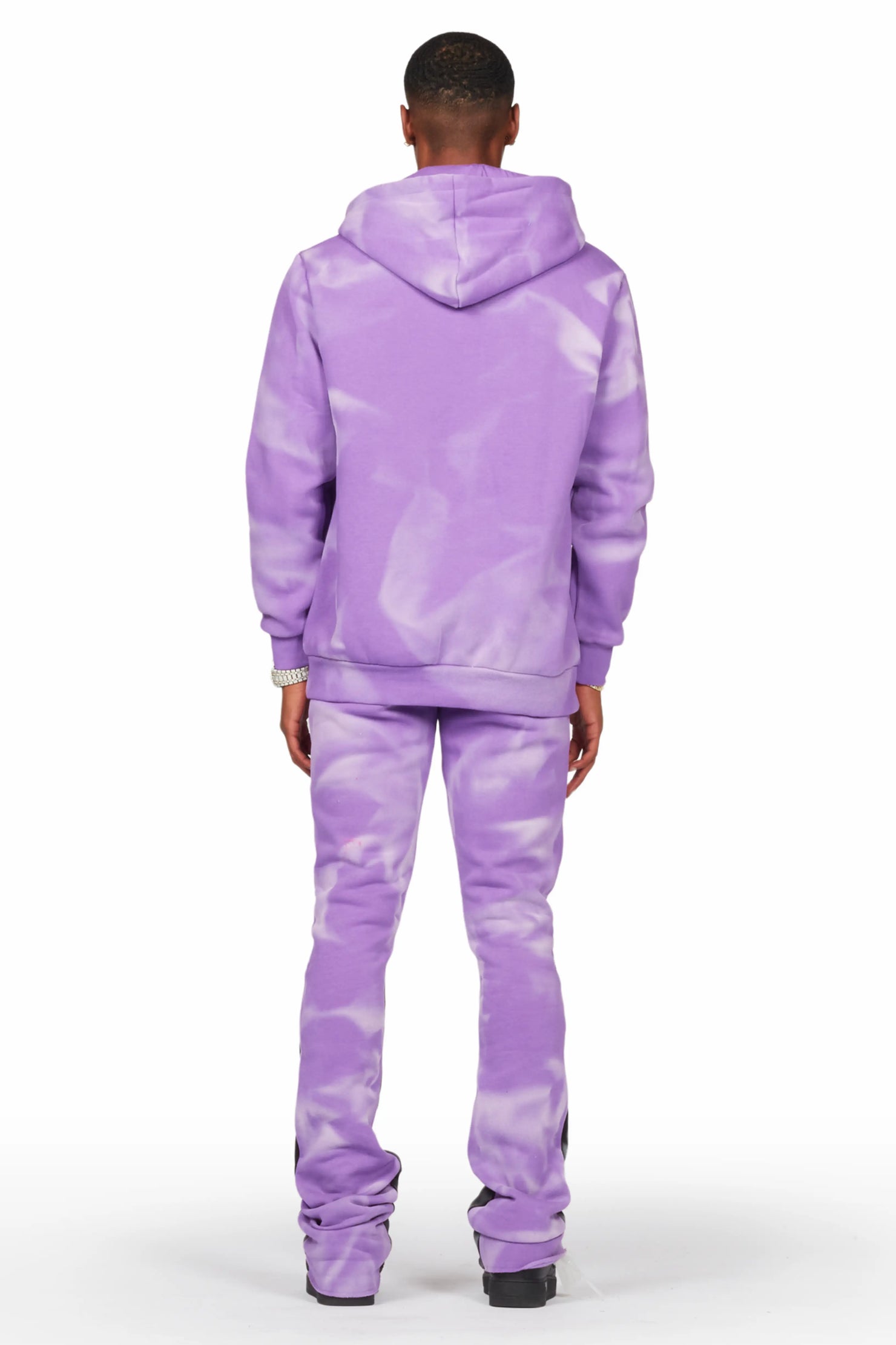 Nelly Purple Hoodie Stacked Flare Track Set