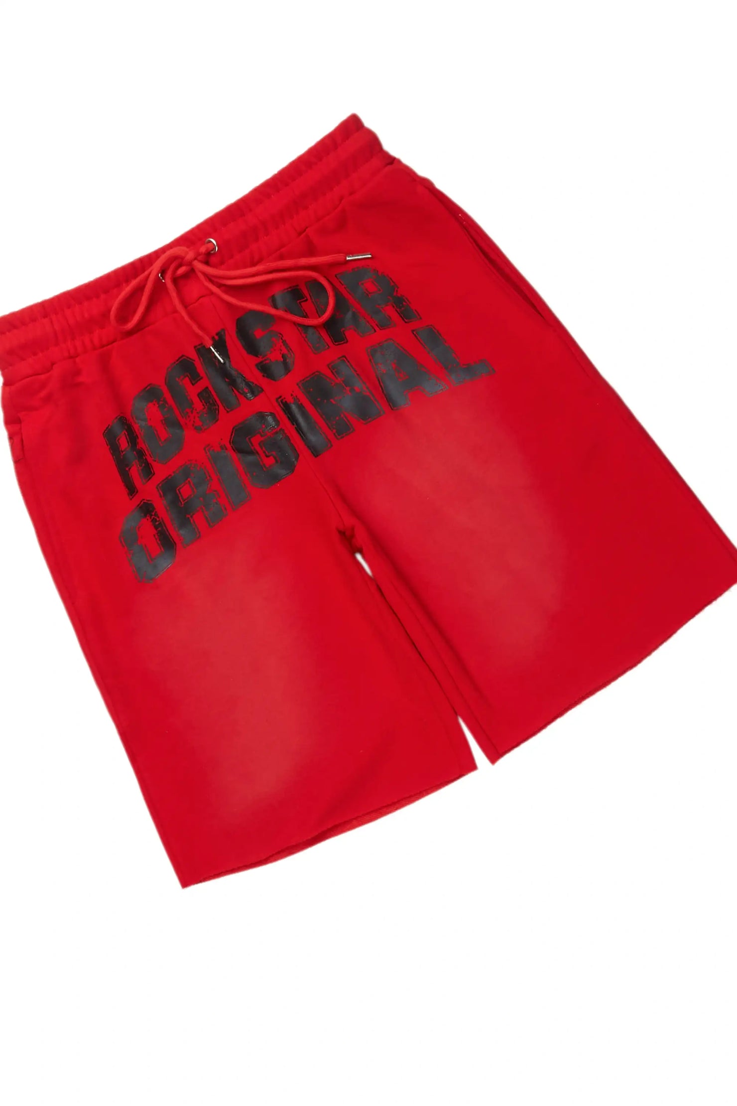 Tumo Red Cut Sleeve Crop Boxy Tee Short Set