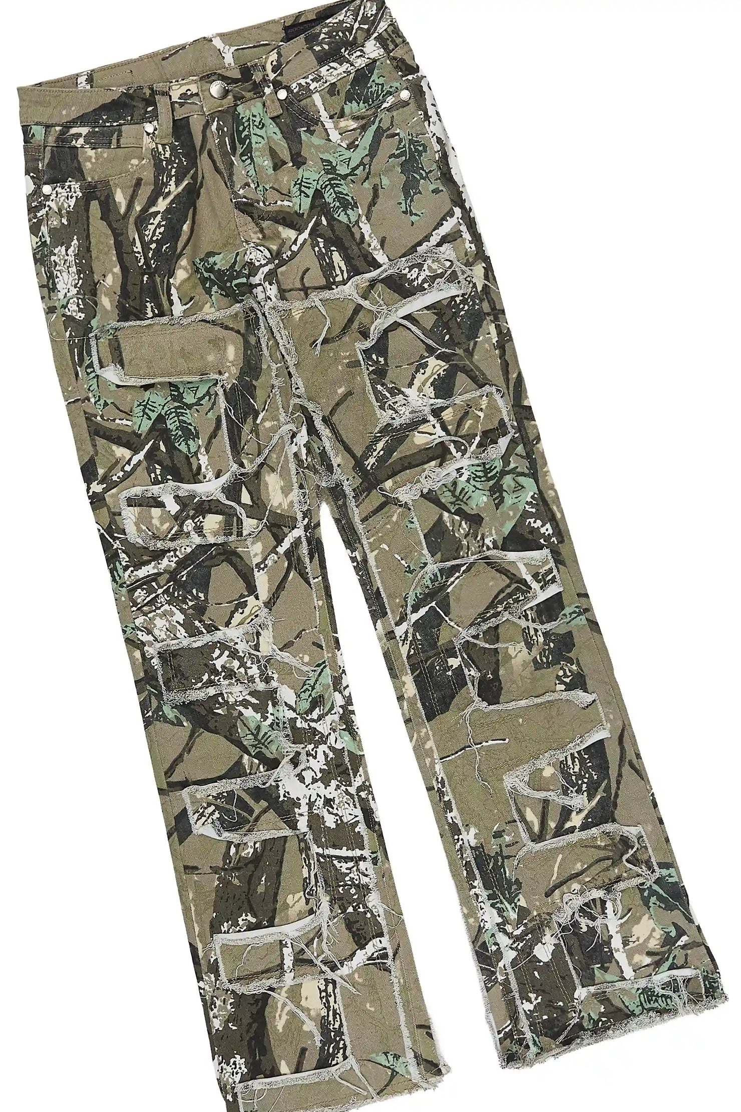 Boys Brayzo 2.0 Black/Camo T-Shirt Stacked Jean Set