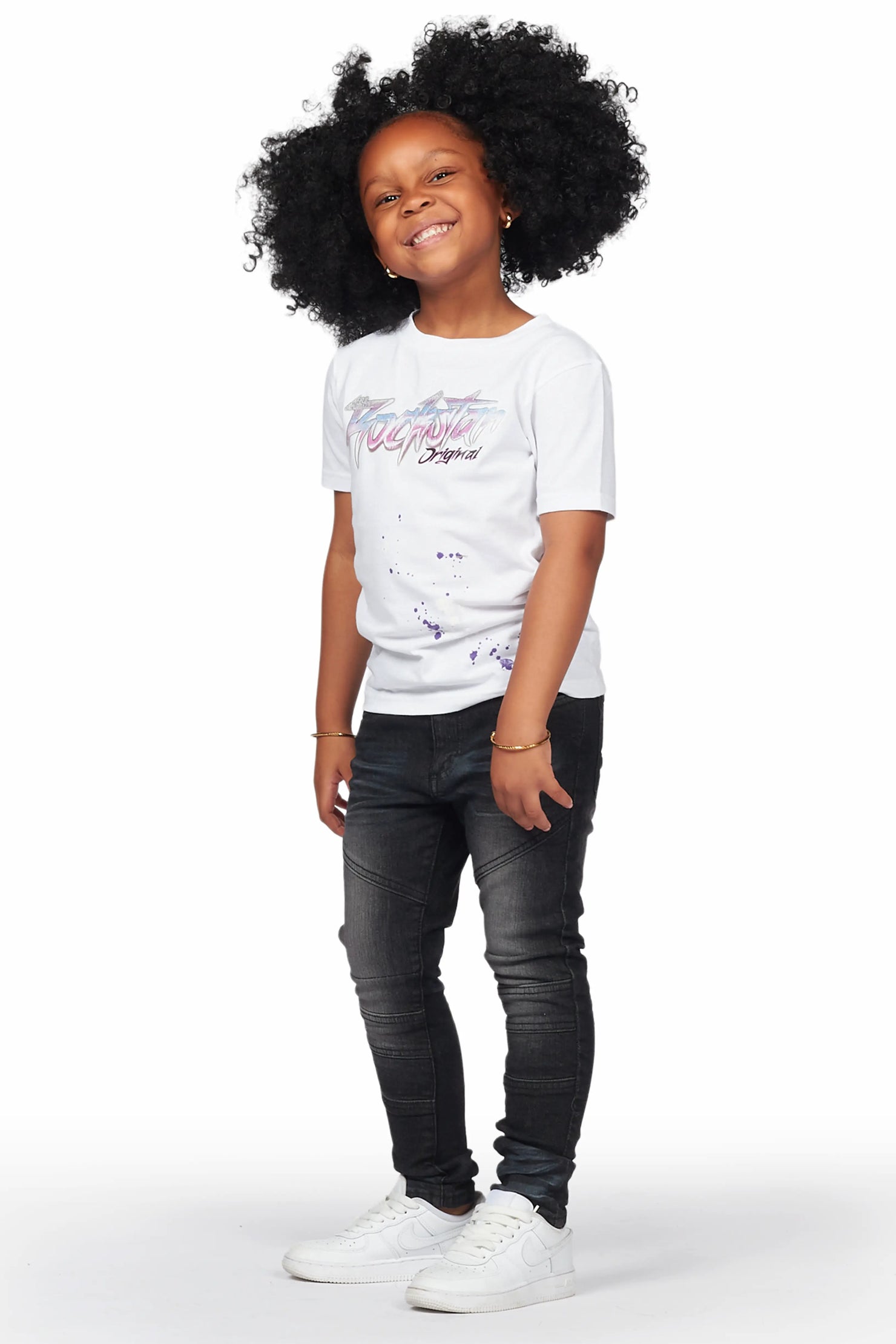 Girls Hale Grey Biker Skinny Jean