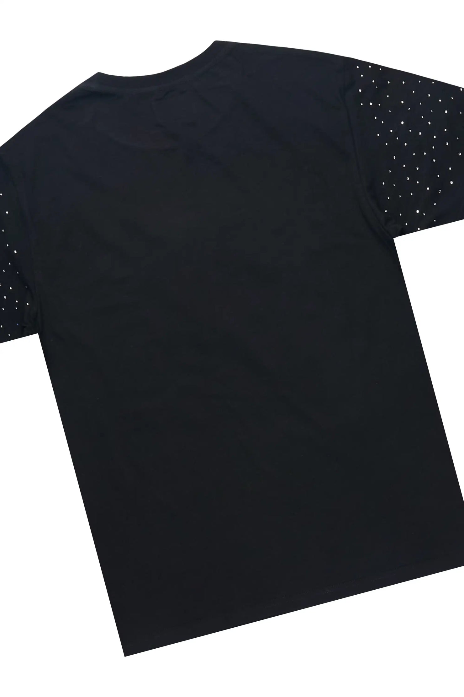 Flaveya Black Rhinestone T-Shirt Short Set
