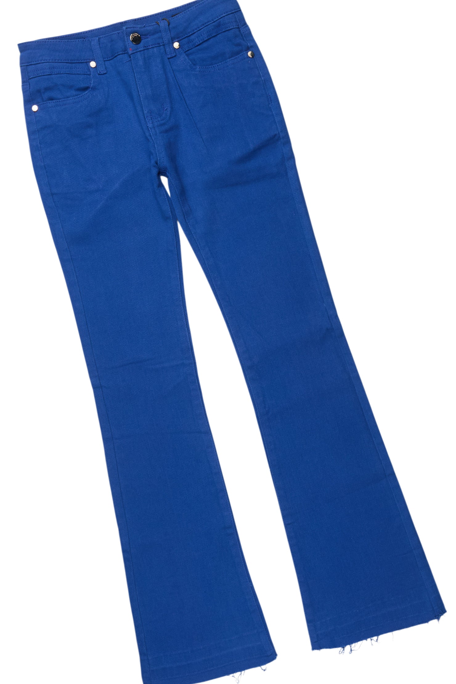 Boys Sana White/Royal T-Shirt/Dag Stacked Flare Jean Set