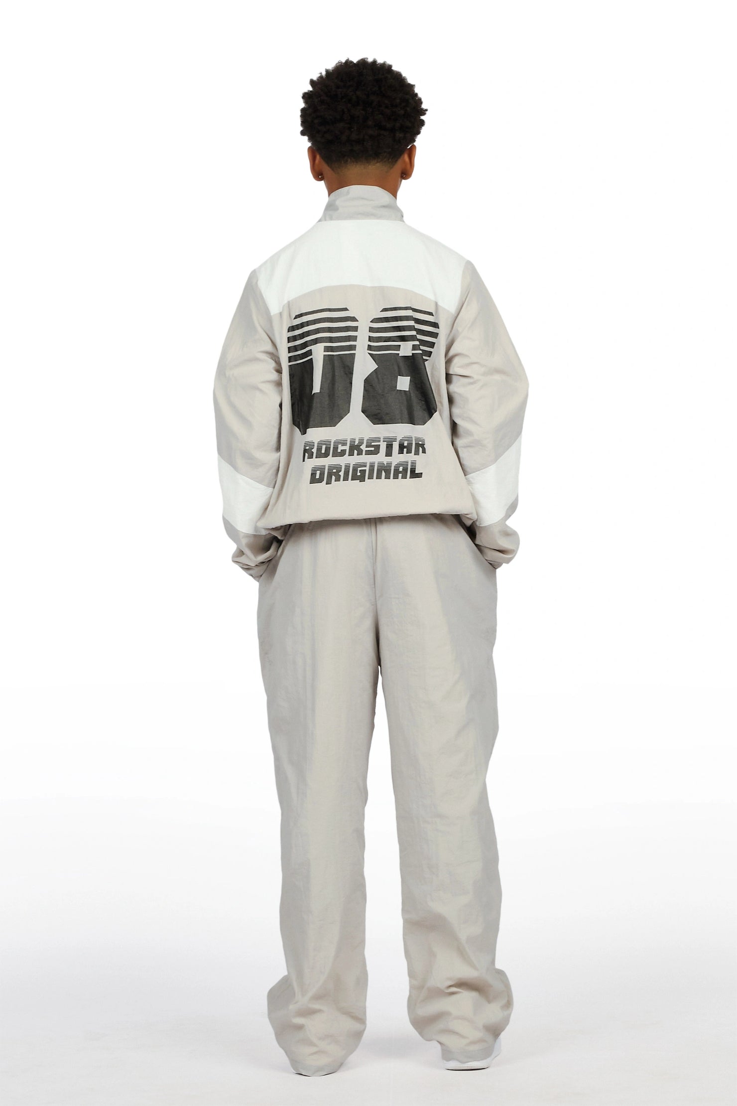 Boys Wayra Grey Windbreaker Jacket Track Set