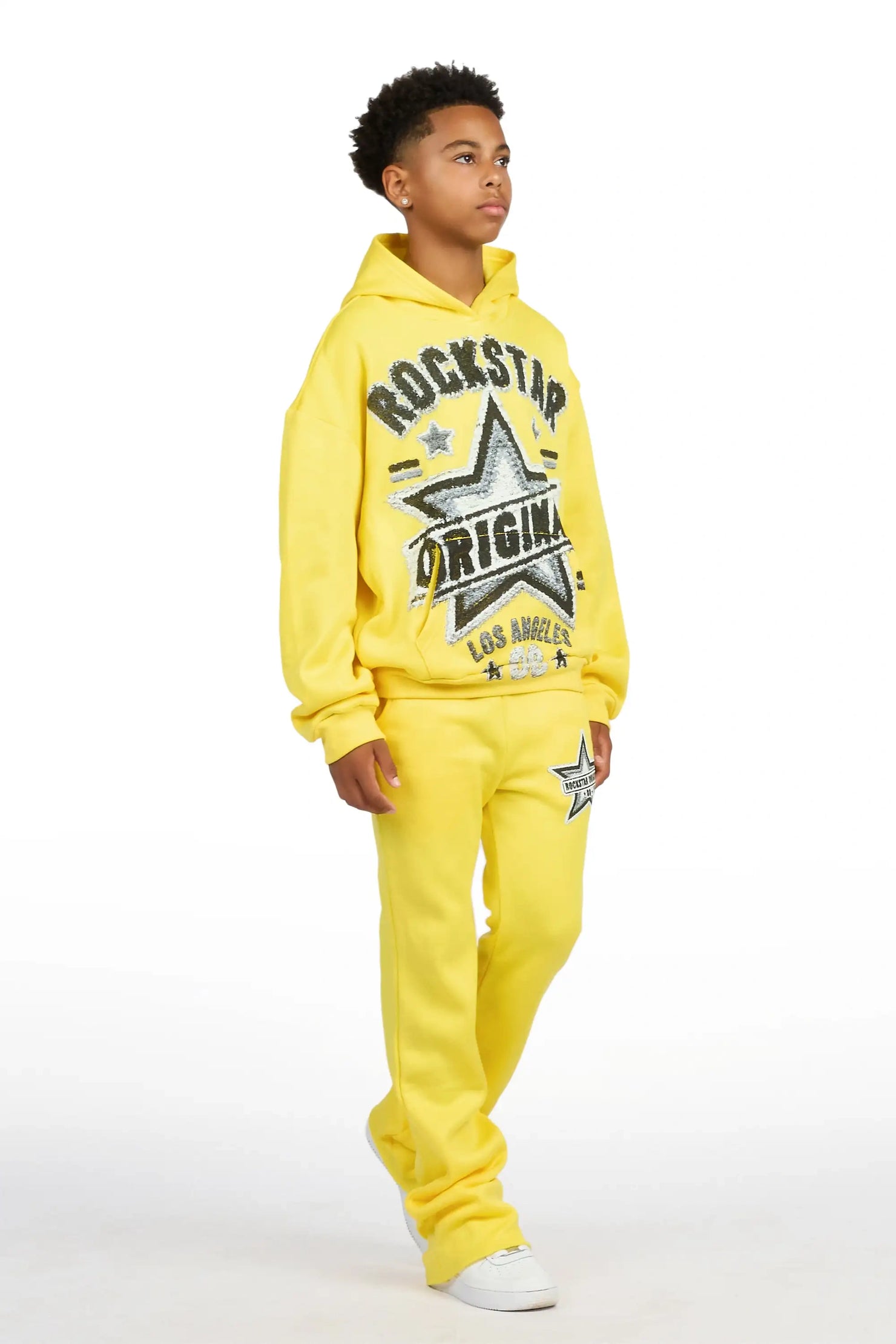 Boys Basilisk Yellow/Black Hoodie Track Set