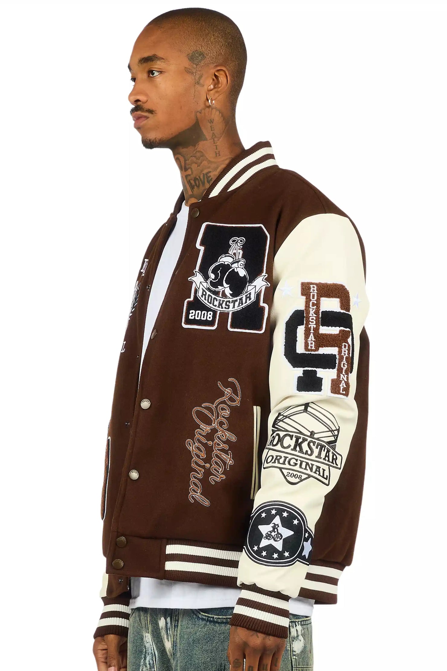 Lutador Brown Varsity Jacket