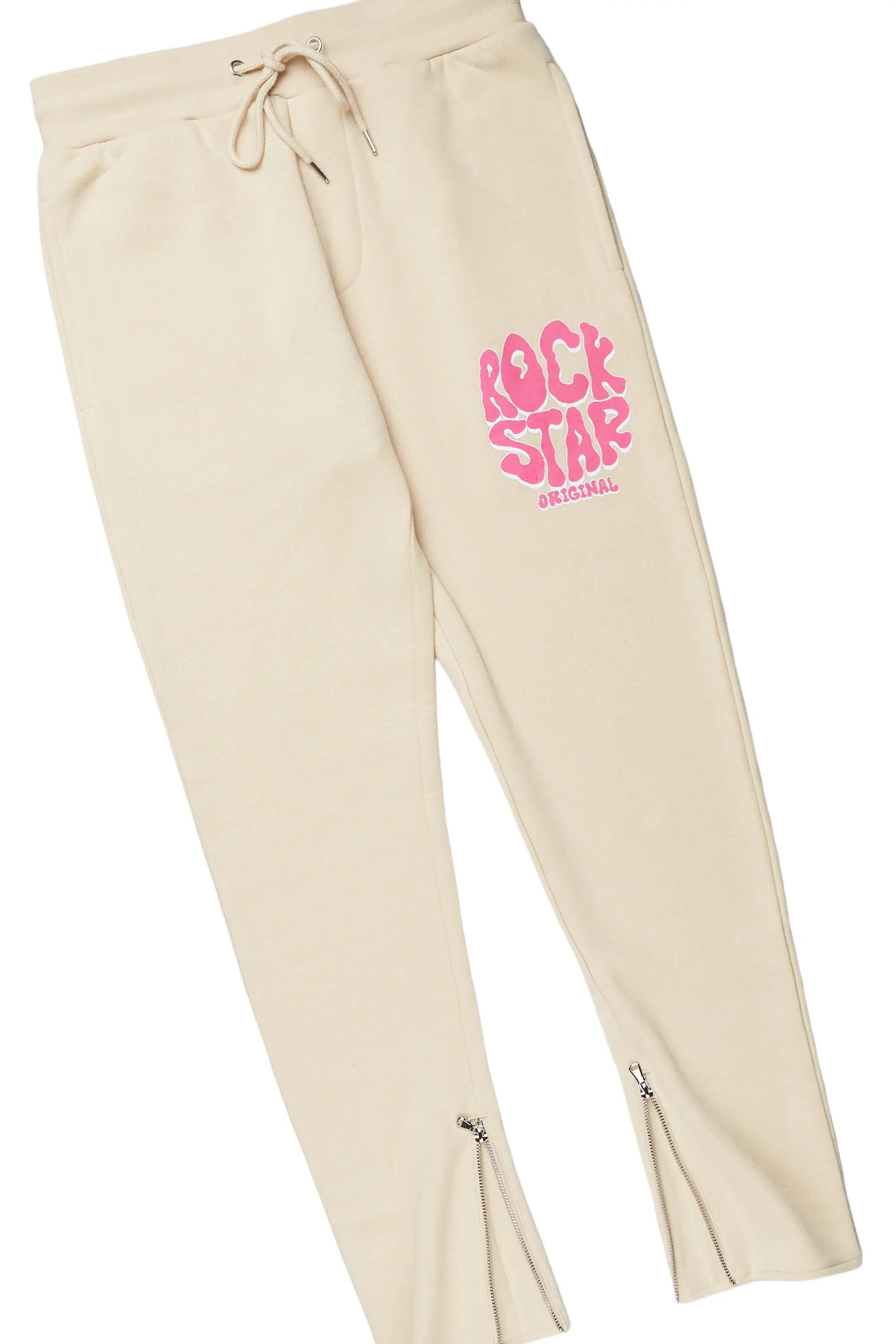 Warblen Beige Slim Fit Track Set