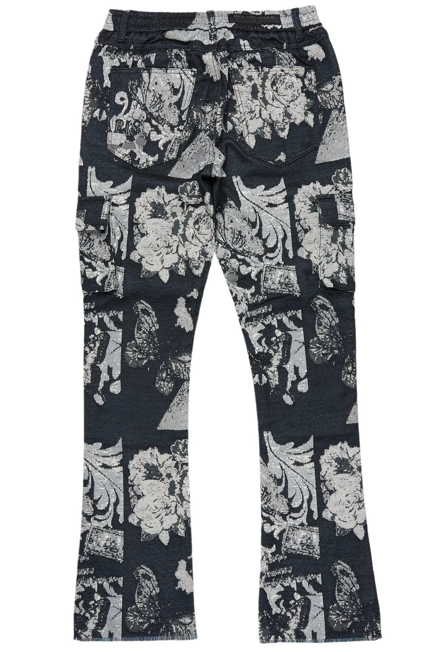 Boys Lamont Black Tapestry Stacked Flare Jean