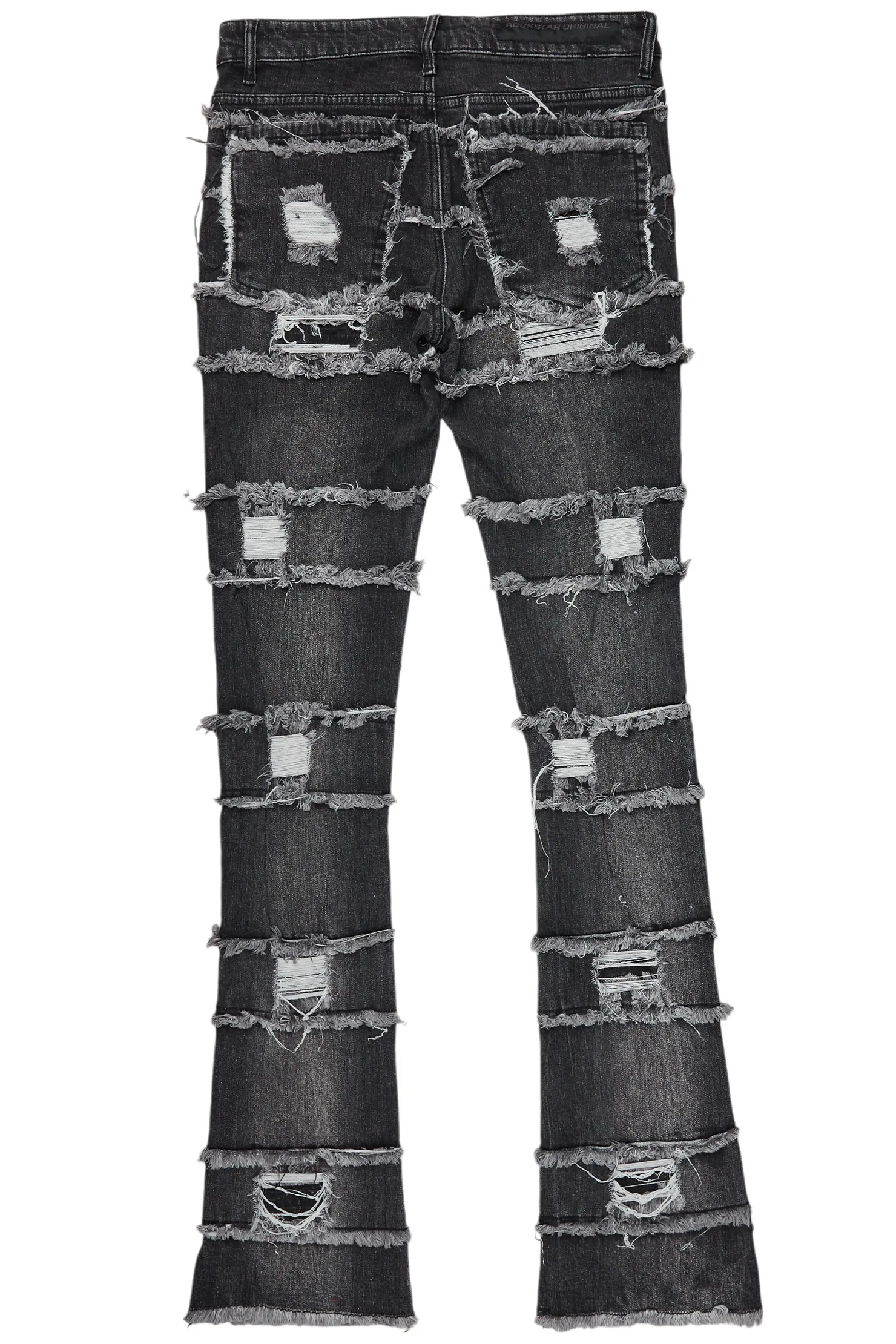 Sten Black Stacked Flare Jean
