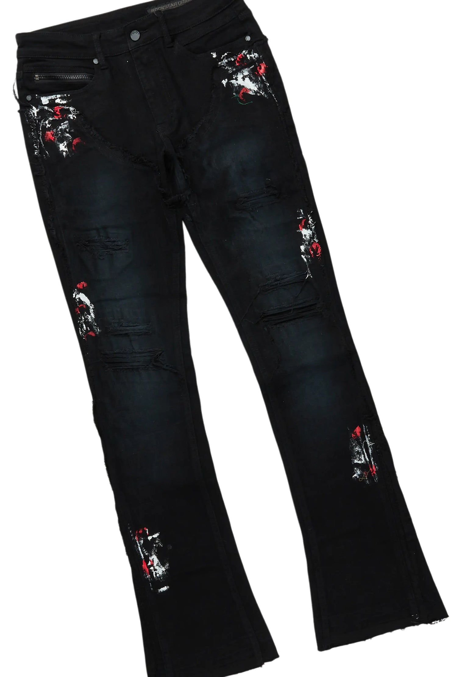 Amina Black Hoodie/Stacked Flare Jean Bundle