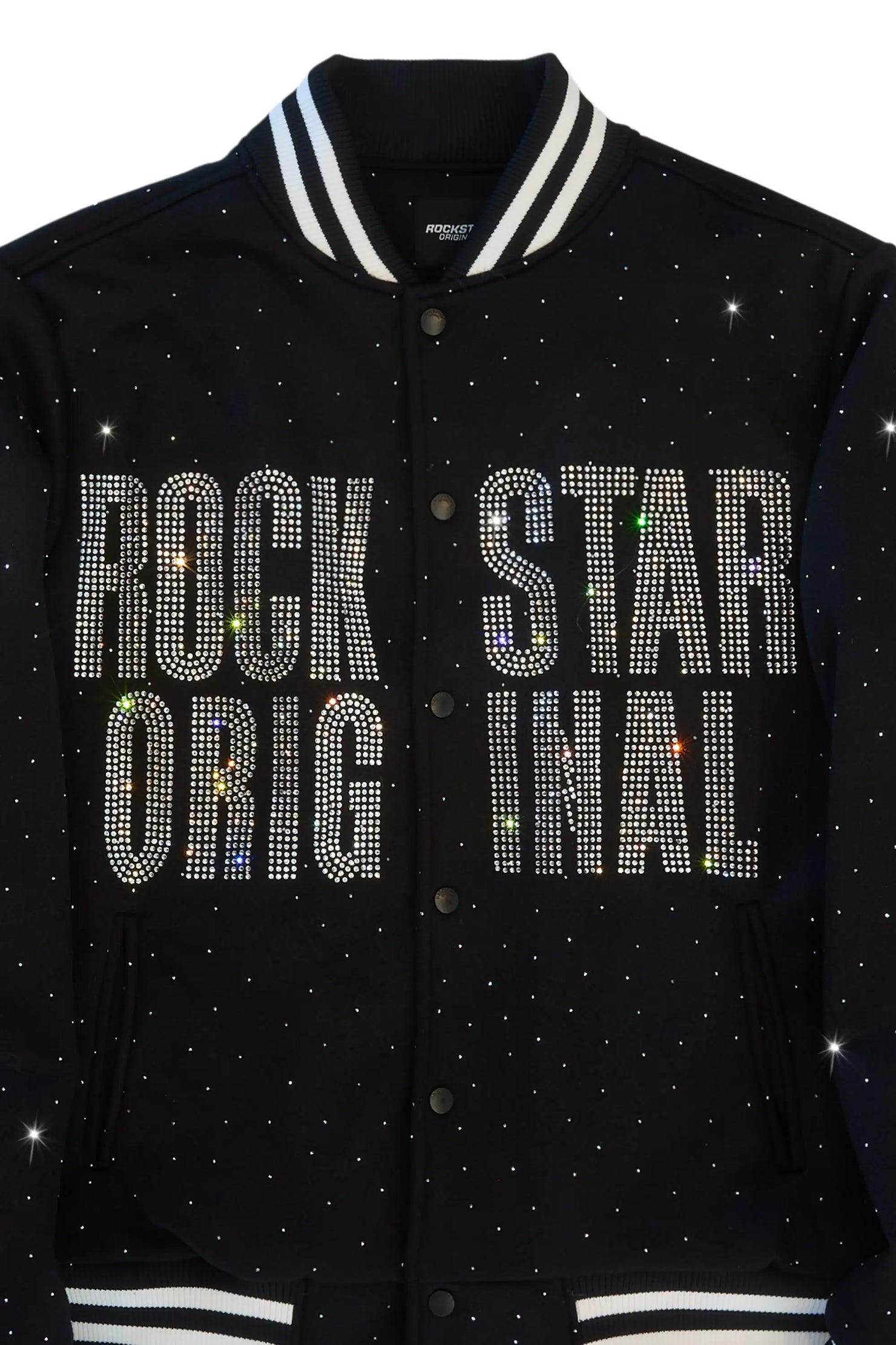 Nakiah Black Rhinestone Varsity Jacket