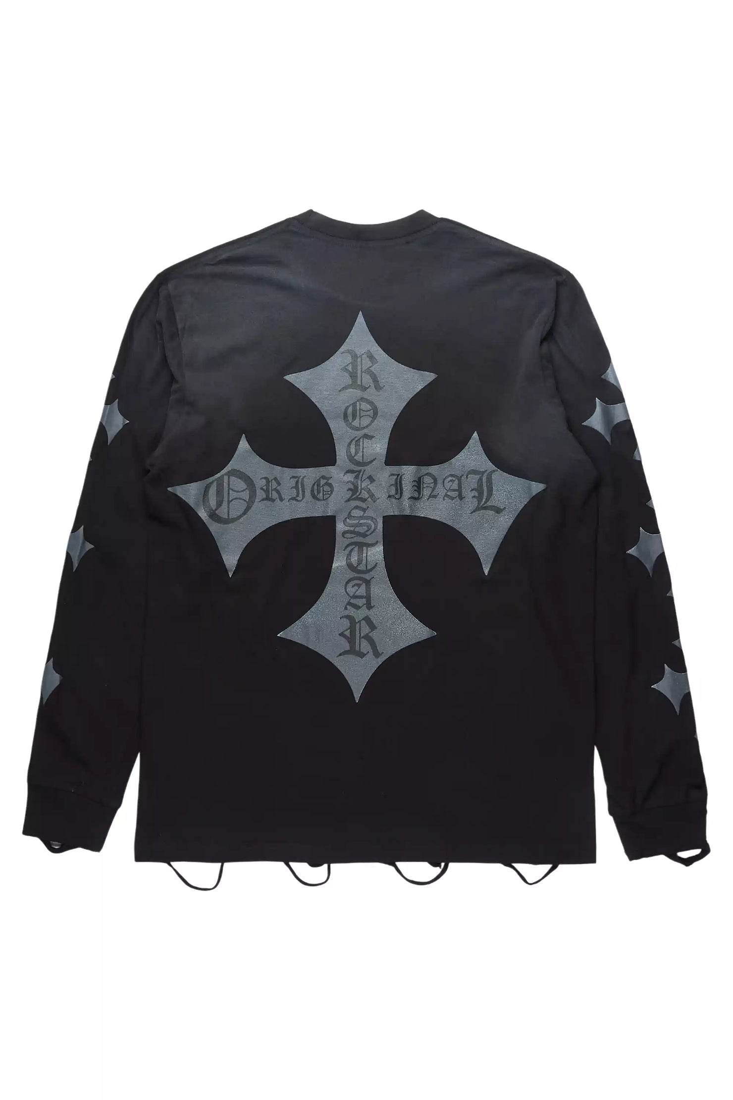 Slaydr Black/Charcoal Long Sleeve Graphic T-Shirt