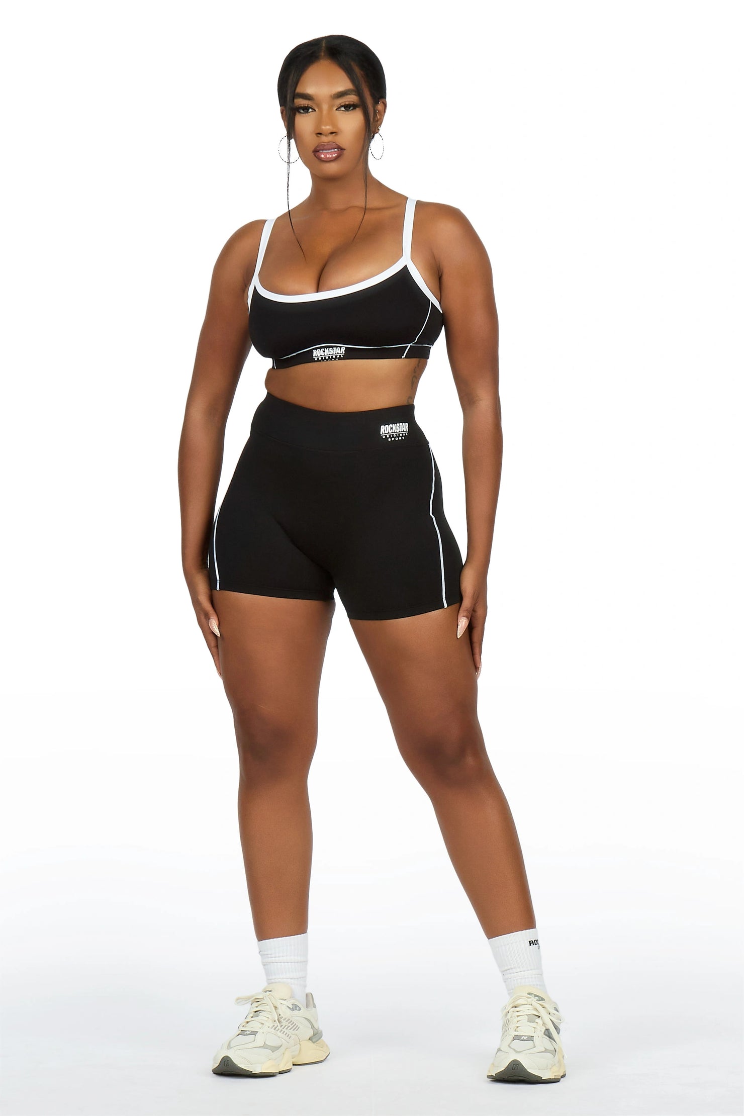 Afshana Black Tank Active Bike Short Set