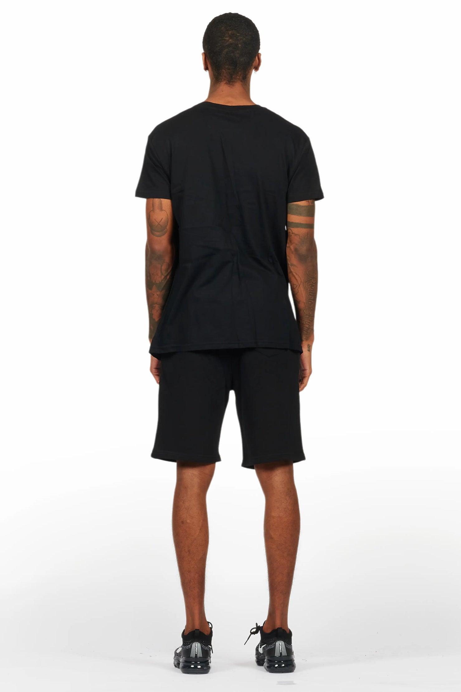 Amos Black Graphic T-Shirt Short Set
