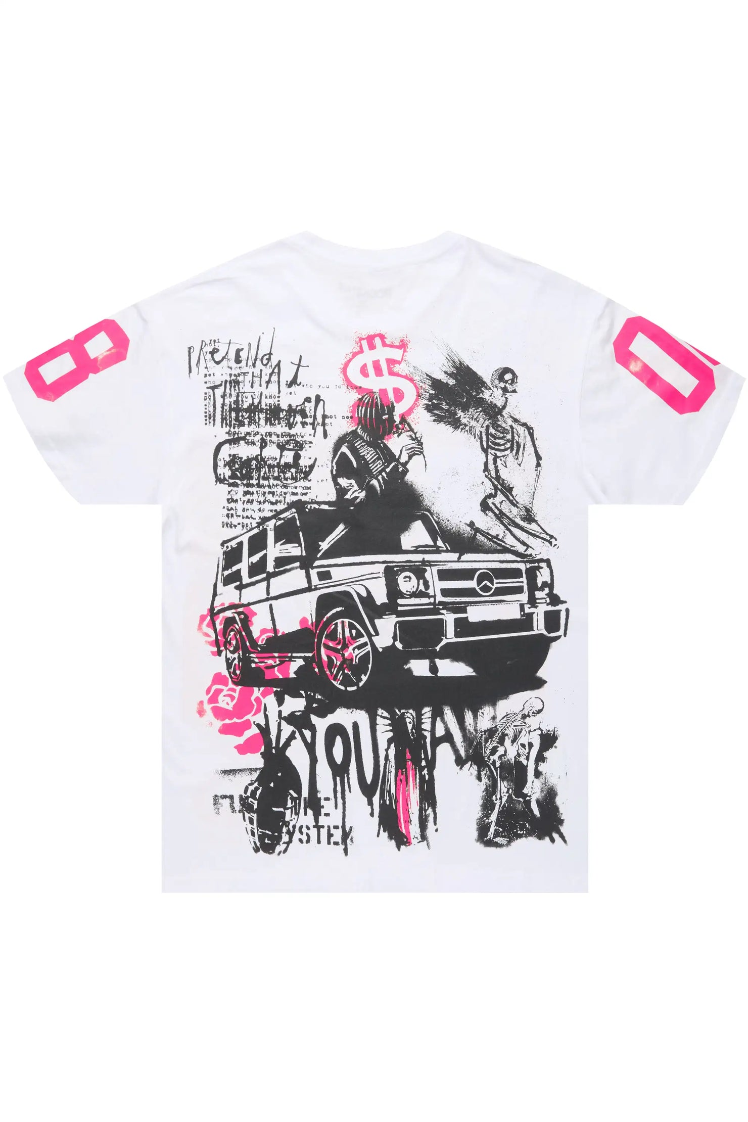 Kammile 2.0 White/Pink Oversized T-Shirt