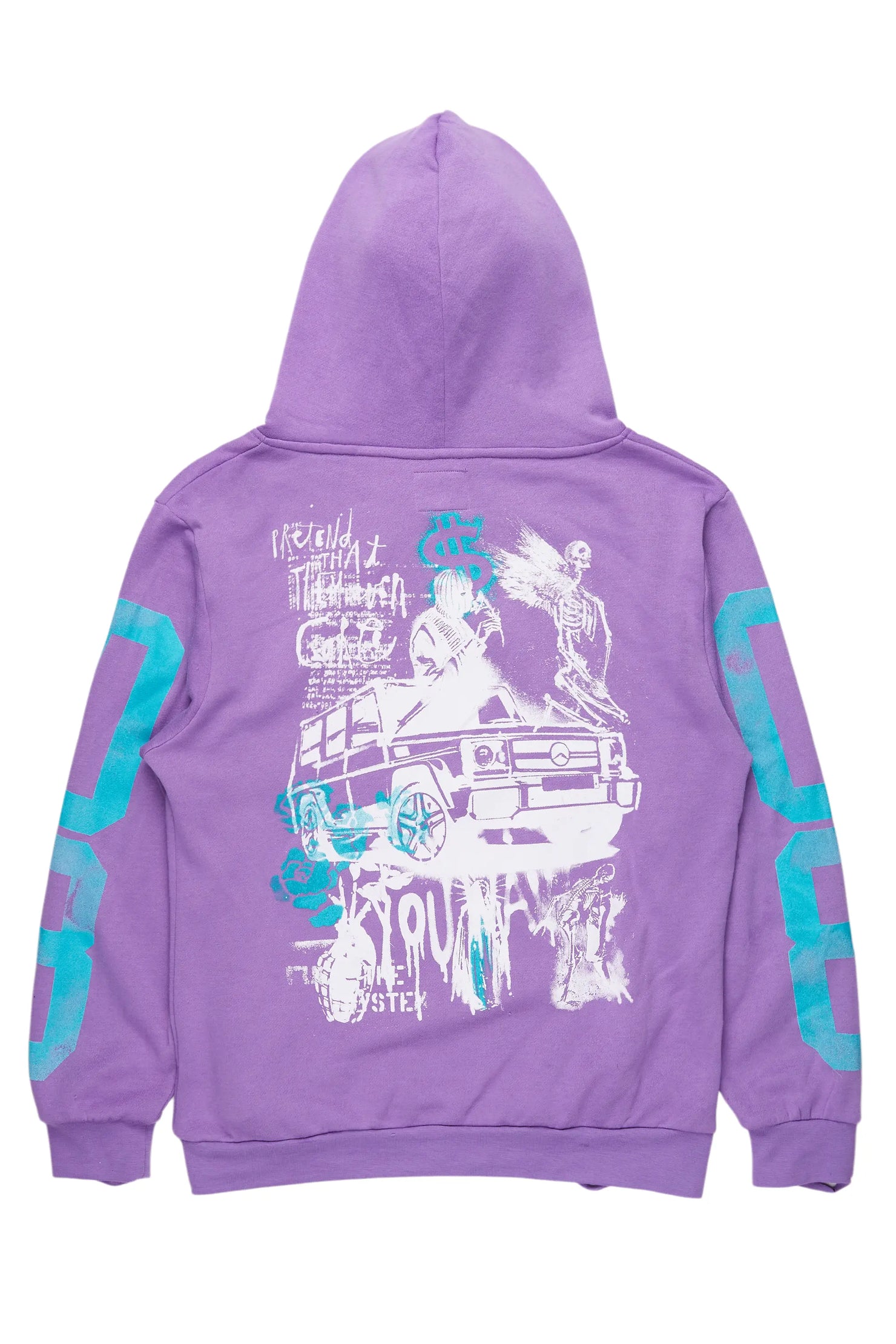 Grill Purple Distressed Graphic Hoodie