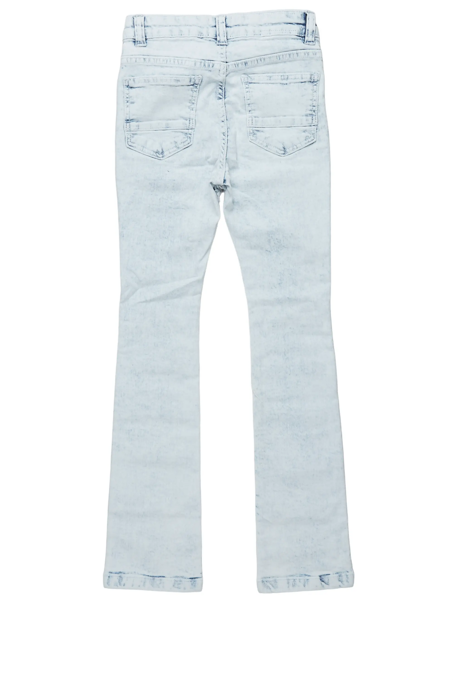 Boys Cullen Light Blue Frayed Stacked Flare Jean